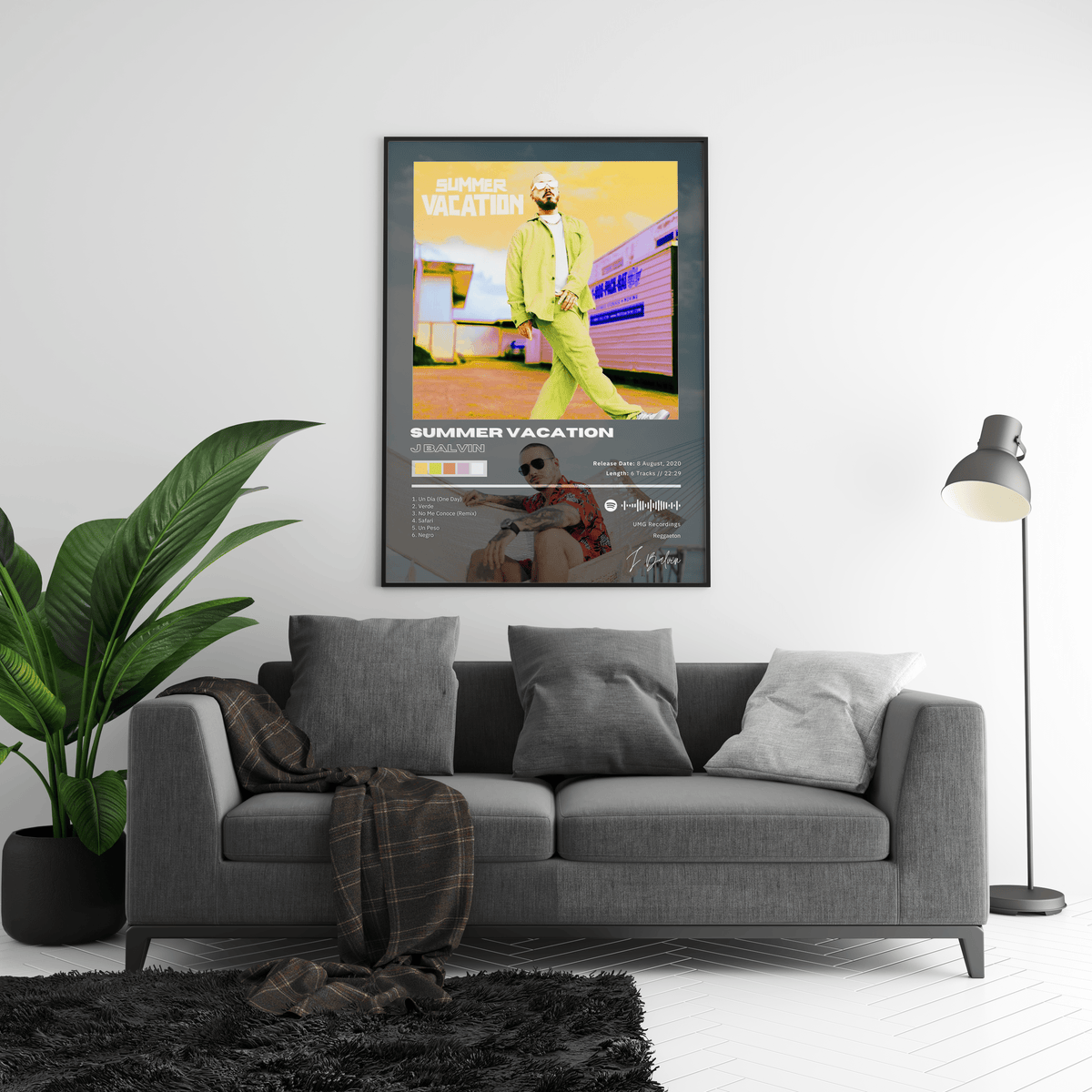 J Balvin 'Summer Vacation' Album Poster - Posters, Prints & Wall Art | HYPE Posters