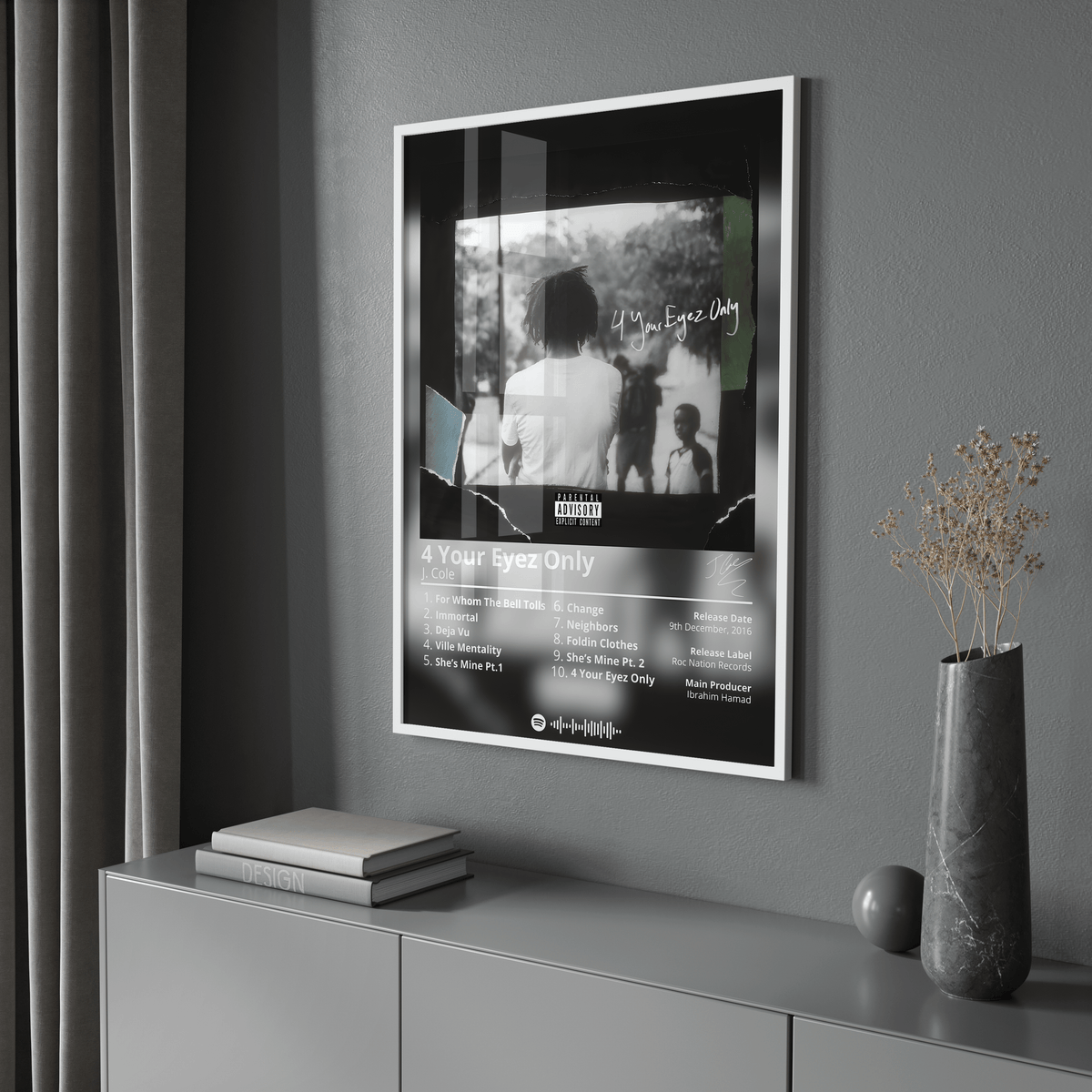 J Cole '4 Your Eyez Only' Album Poster - Posters, Prints & Wall Art | HYPE Posters