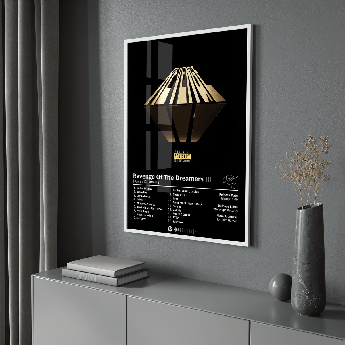 J Cole 'Revenge Of The Dreamers III' Album Poster - Posters, Prints & Wall Art | HYPE Posters
