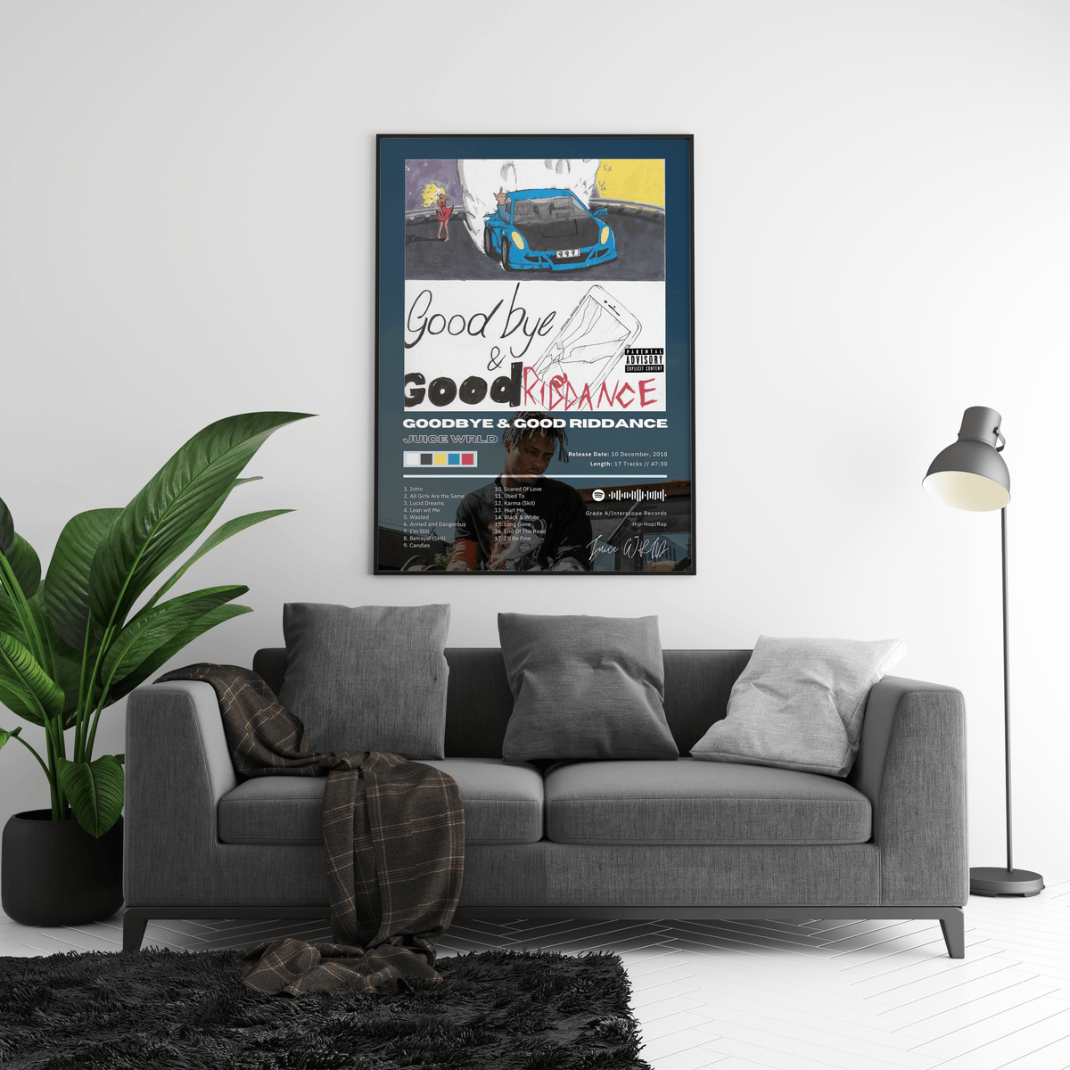 Juice WRLD 'Goodbye & Good Riddance' Album Poster - Posters, Prints & Wall Art | HYPE Posters