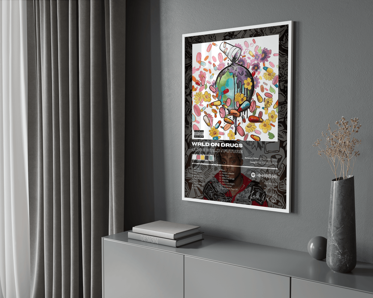 Juice WRLD 'WRLD On Drugs' Album Poster - Posters, Prints & Wall Art | HYPE Posters