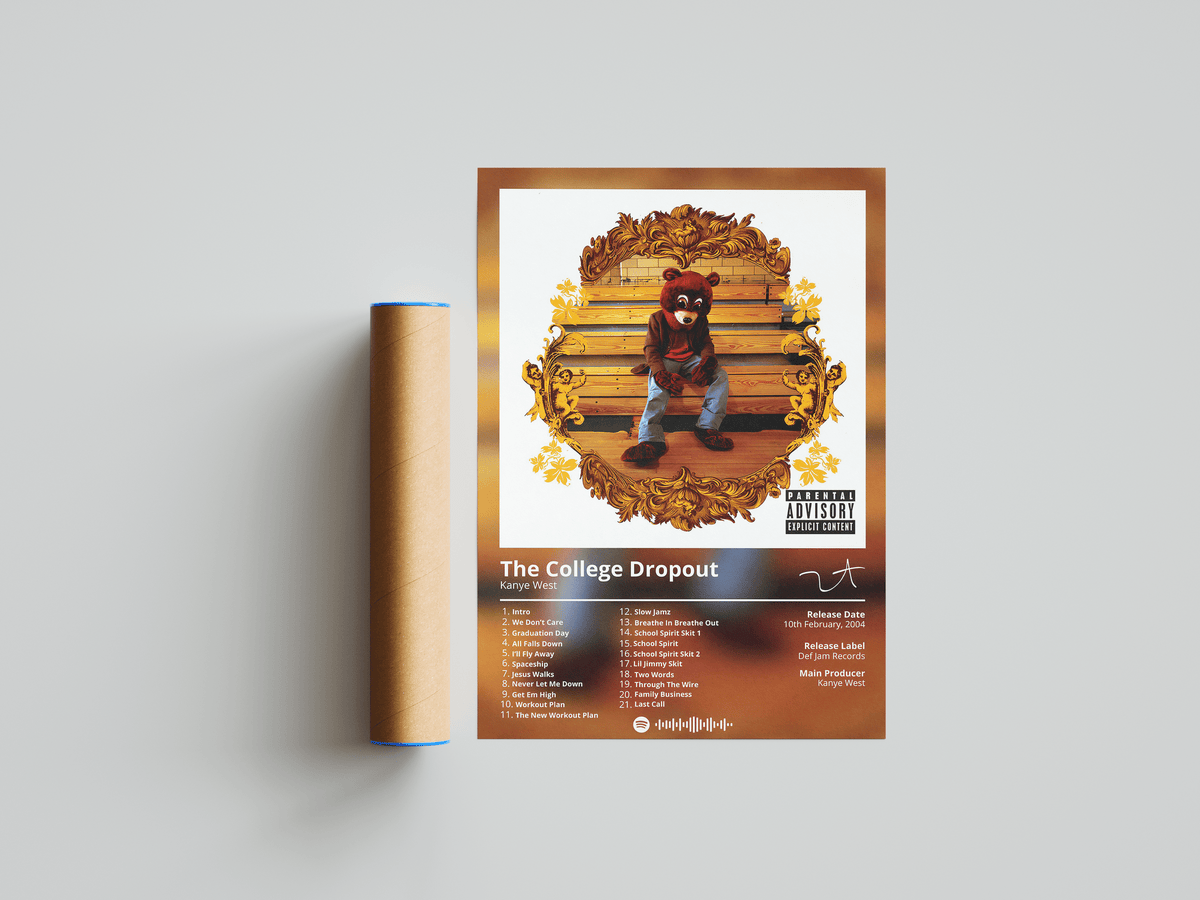 Kanye West 'The College Dropout' Album Poster - Posters, Prints & Wall Art | HYPE Posters