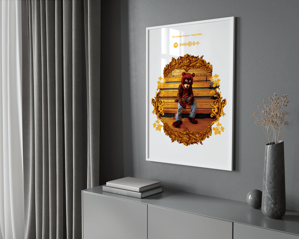 Kanye West 'The College Dropout' Spotify Poster - Posters, Prints & Wall Art | HYPE Posters