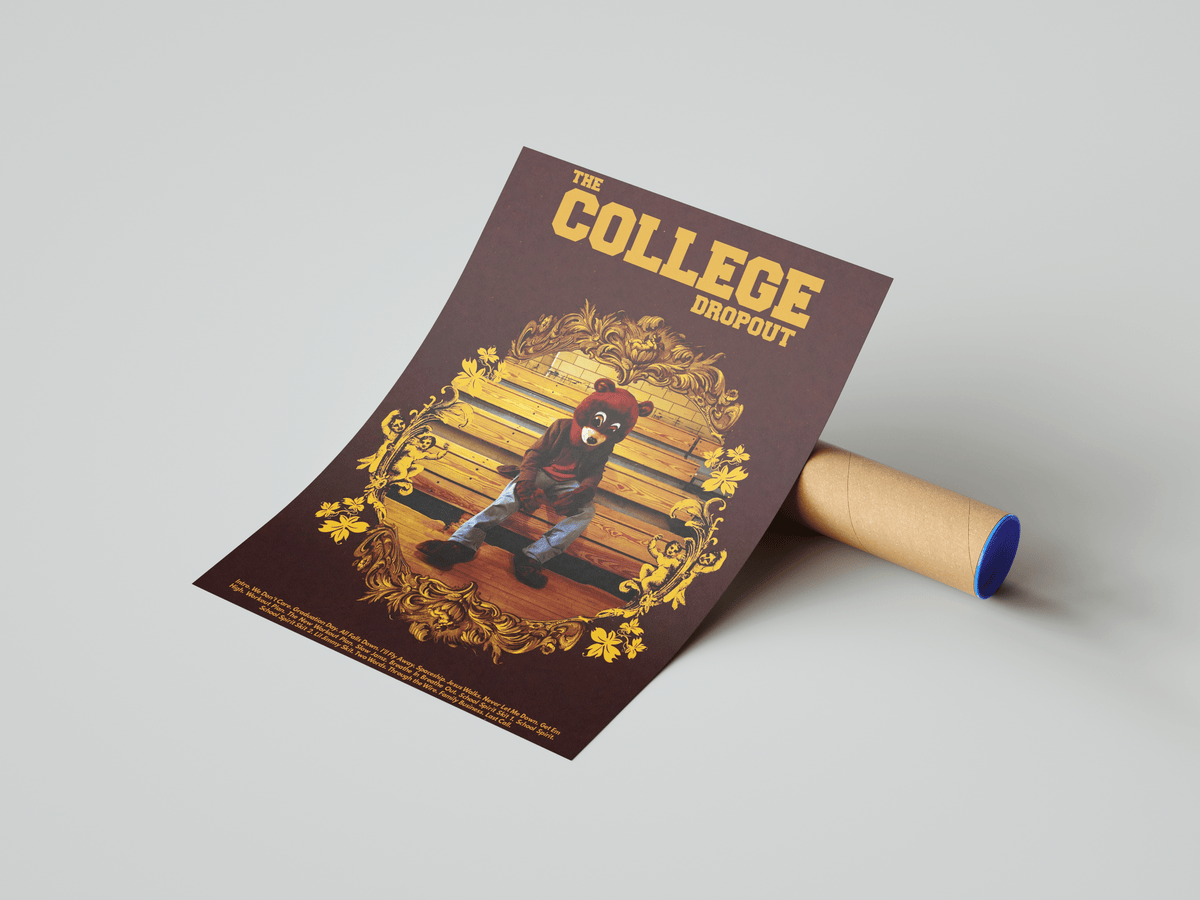 Kanye West 'The College Dropout' V1 Poster - Posters, Prints & Wall Art | HYPE Posters