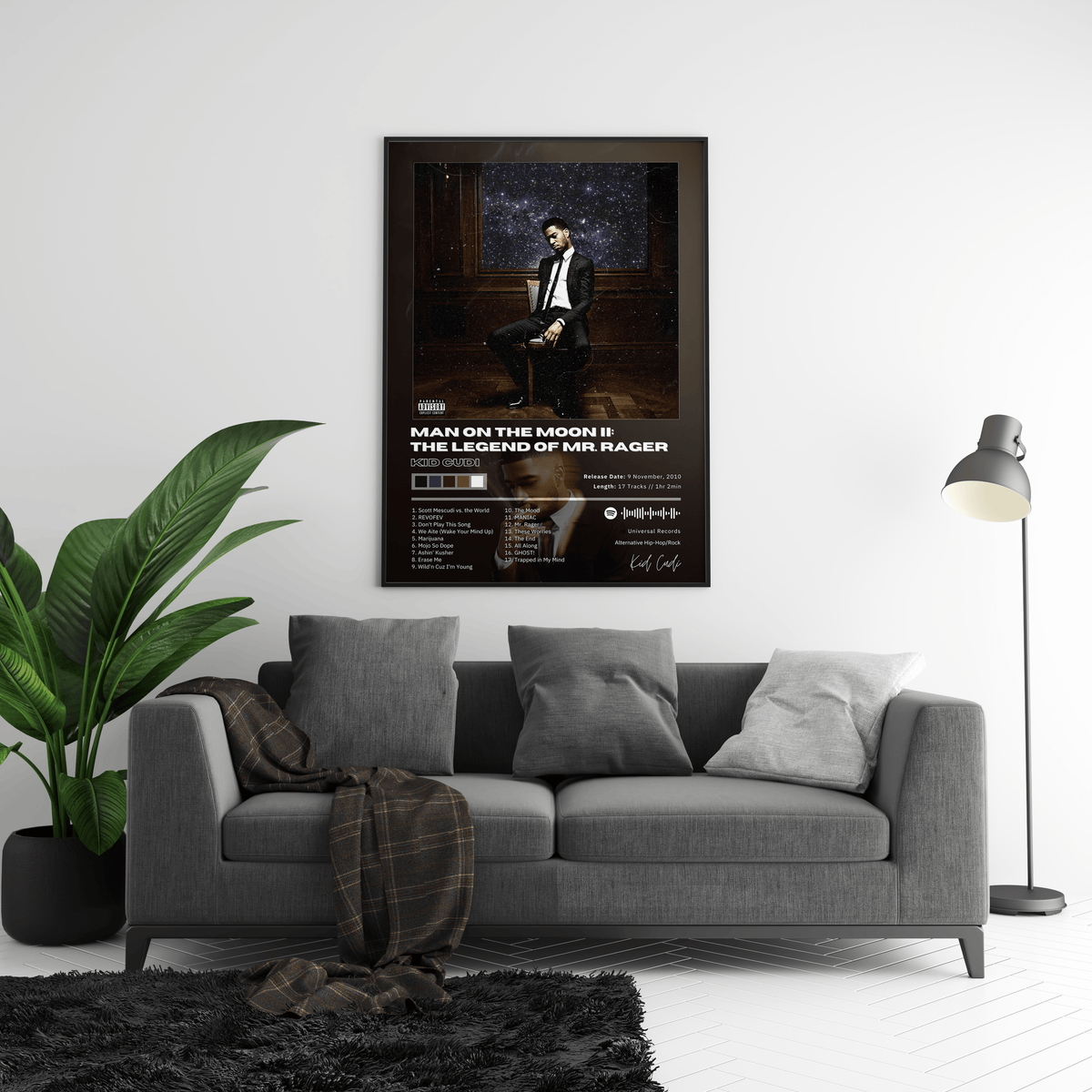 Kid Cudi 'Man On The Moon II: The Legend of Mr. Rager' Album Poster - Posters, Prints & Wall Art | HYPE Posters
