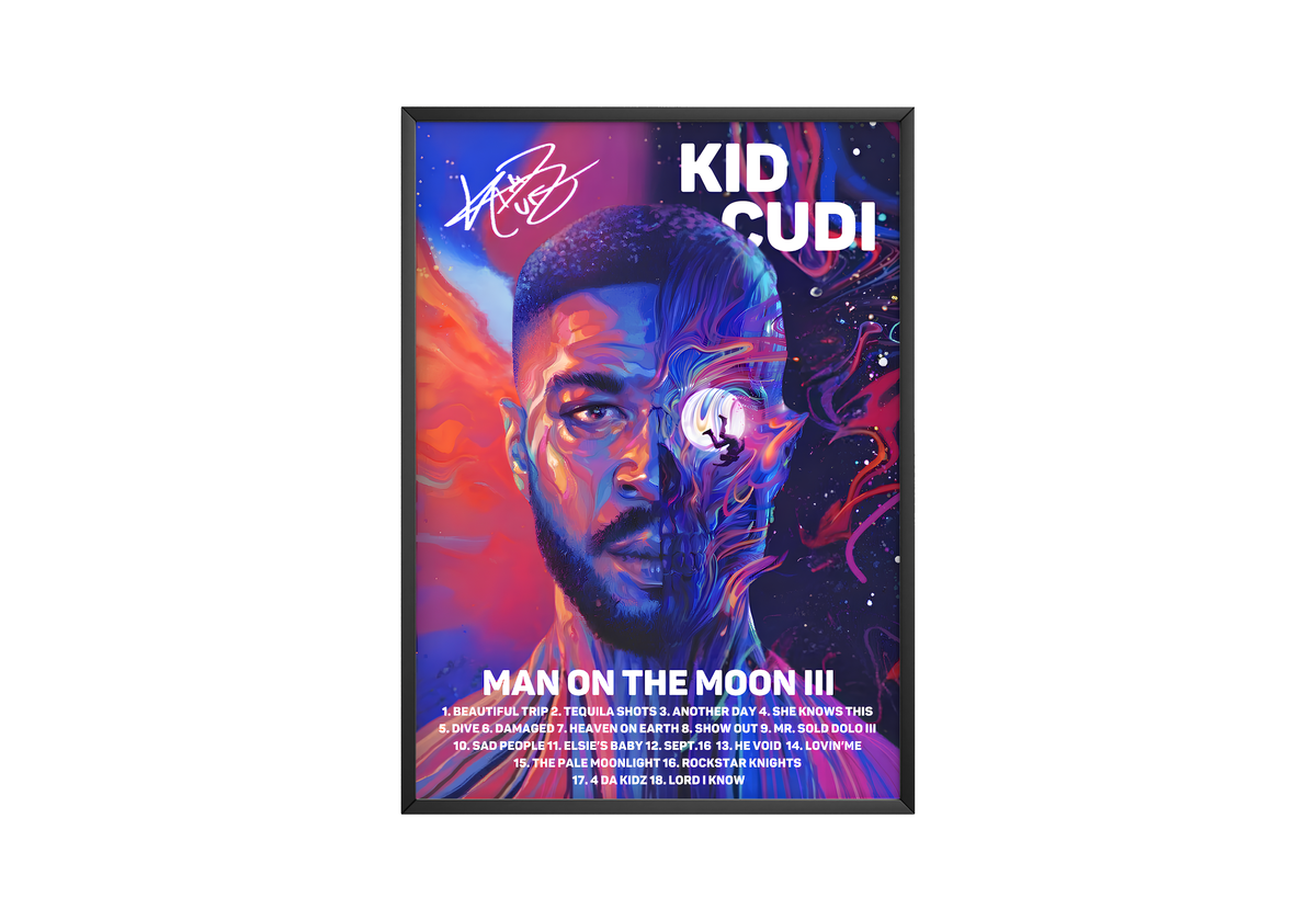 Kid Cudi - "Man On The Moon III" Signature Poster - Posters, Prints & Wall Art | HYPE Posters