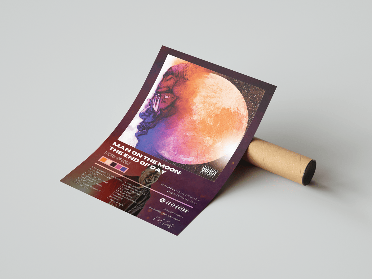Kid Cudi 'Man On The Moon: The End Of Day' Album Poster - Posters, Prints & Wall Art | HYPE Posters
