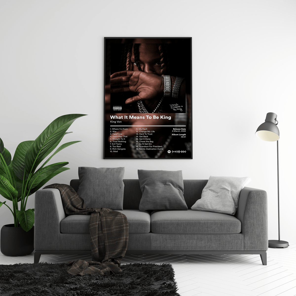 King Von 'What It Means To Be King' Album Poster - Posters, Prints & Wall Art | HYPE Posters