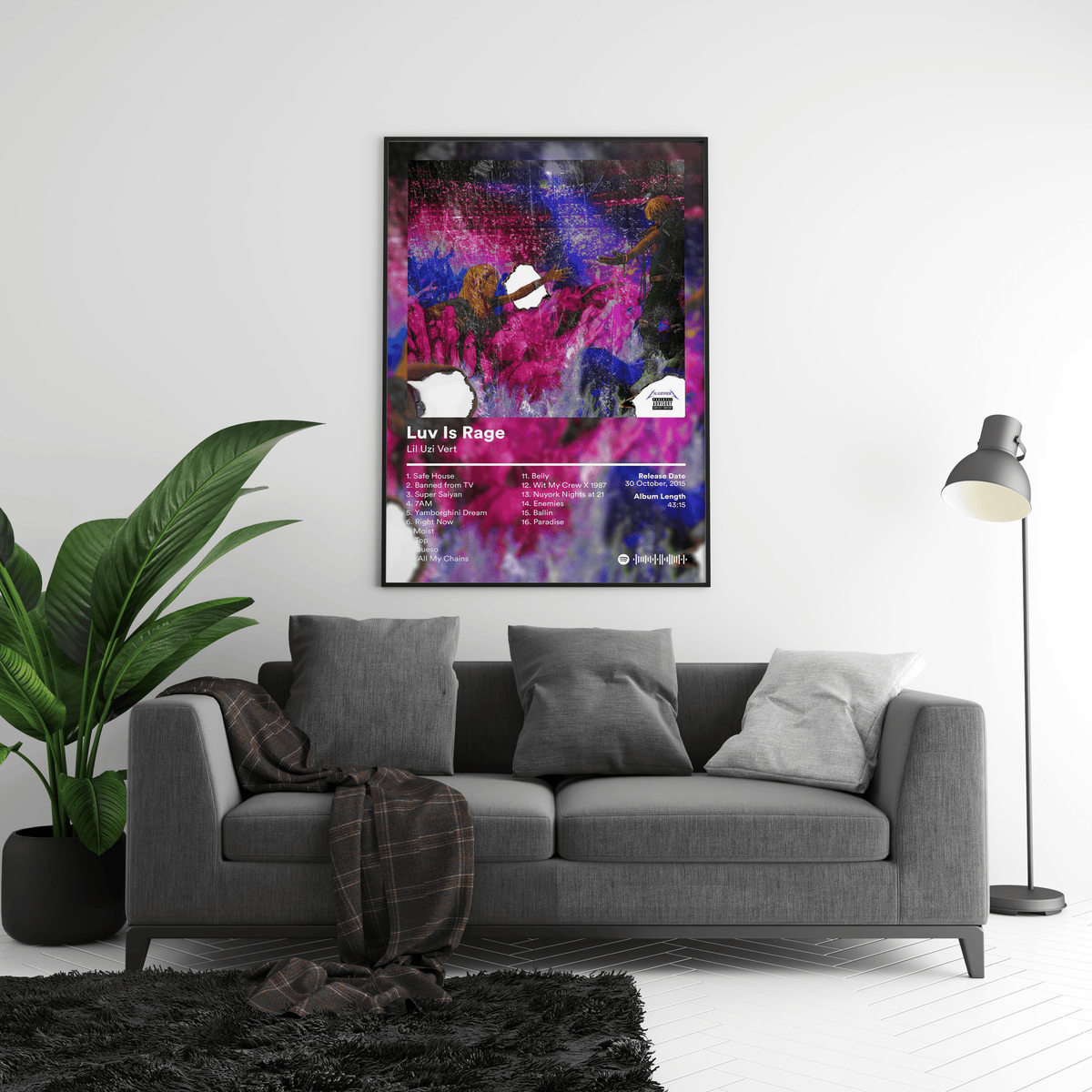Lil Uzi Vert 'Luv Is Rage' Album Poster - Posters, Prints & Wall Art | HYPE Posters