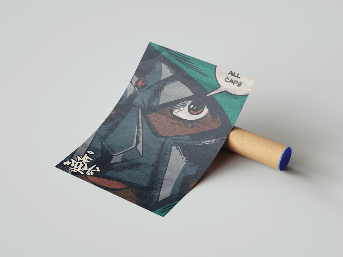MF Doom 'All Caps' Poster - Posters, Prints & Wall Art | HYPE Posters