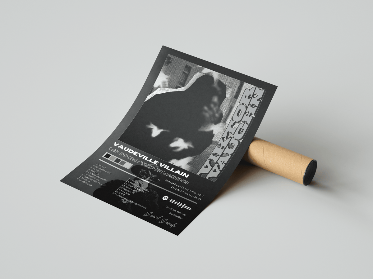 MF DOOM 'Vaudeville Villain' Album Poster - Posters, Prints & Wall Art | HYPE Posters