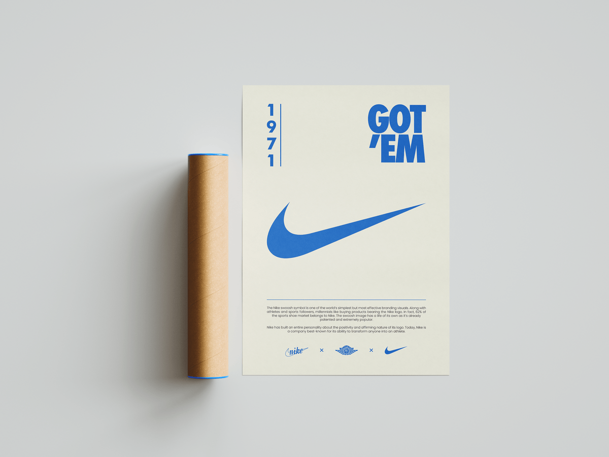 Nike Origins Blue Beige Poster - Posters, Prints & Wall Art | HYPE Posters