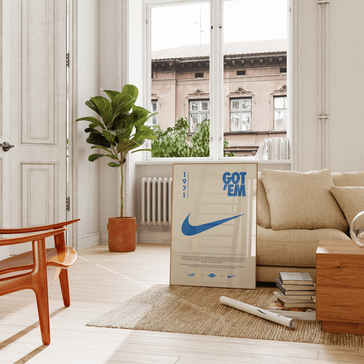 Nike Origins Blue Beige Poster - Posters, Prints & Wall Art | HYPE Posters