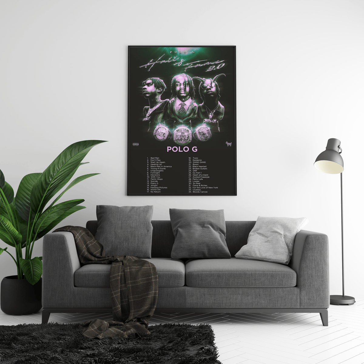 Polo G - "Hall Of Fame 2.0" Album Poster - Posters, Prints & Wall Art | HYPE Posters