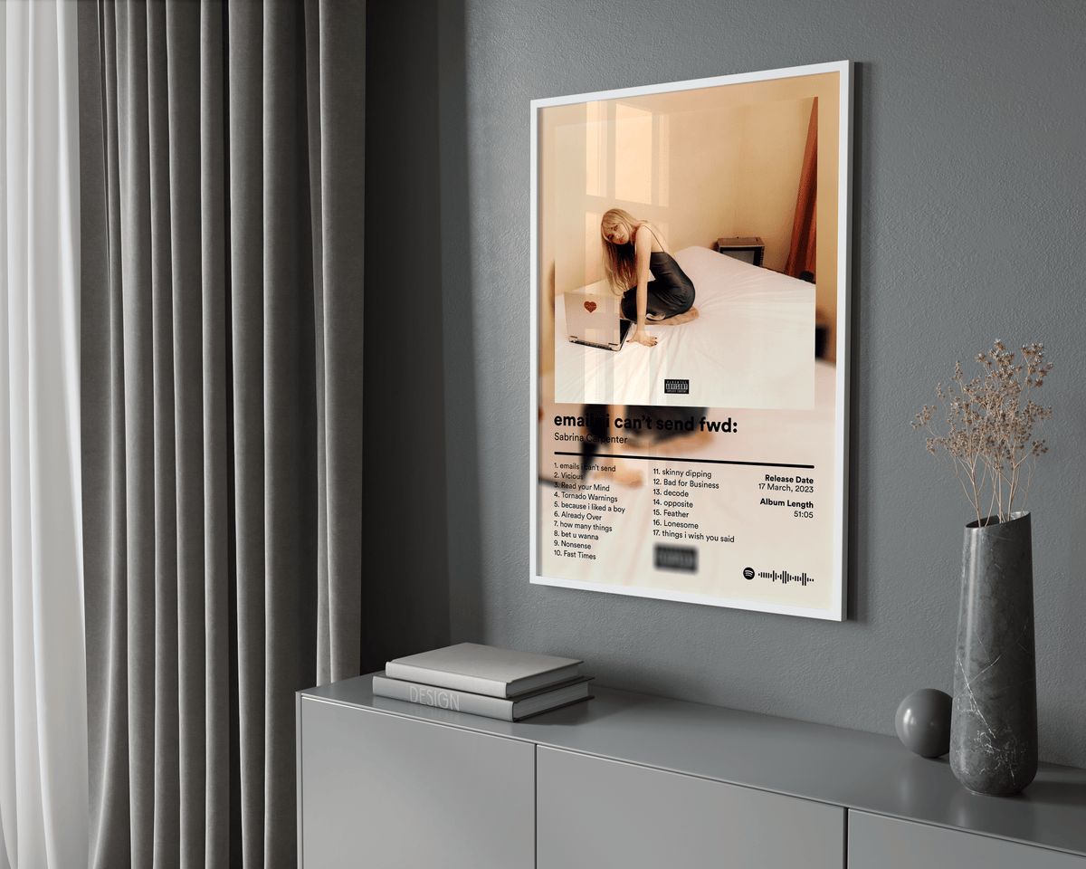 Sabrina Carpenter 'emails i cant send fwd' Album Poster - Posters, Prints & Wall Art | HYPE Posters