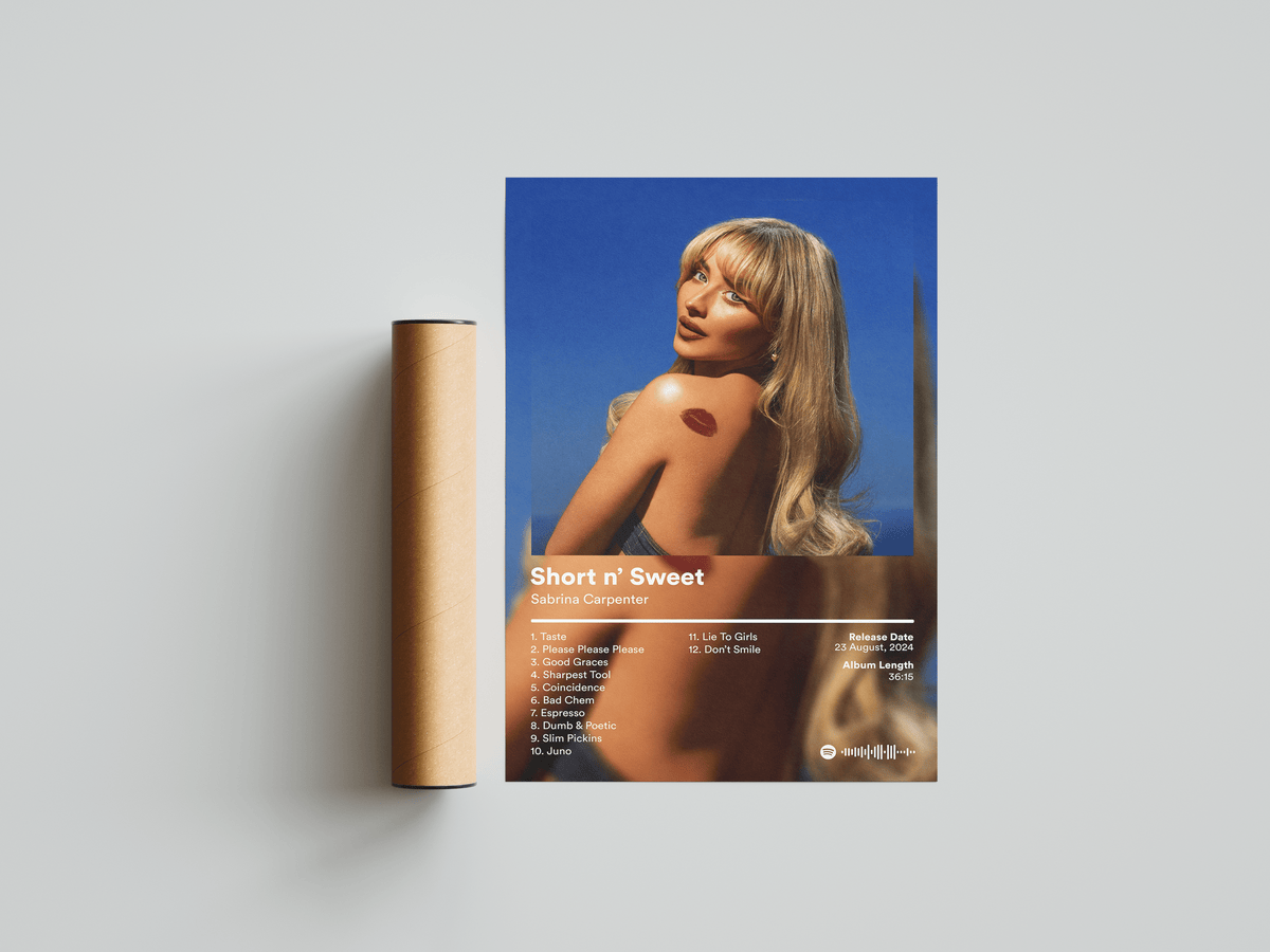 Sabrina Carpenter 'Short n Sweet' Album Poster - Posters, Prints & Wall Art | HYPE Posters