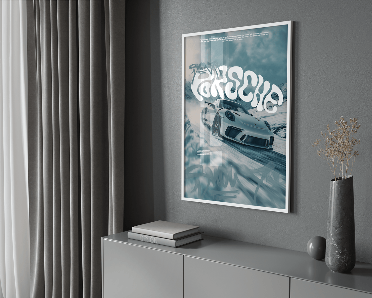 Snowy Porsche 911 GT3 Poster - Posters, Prints & Wall Art | HYPE Posters