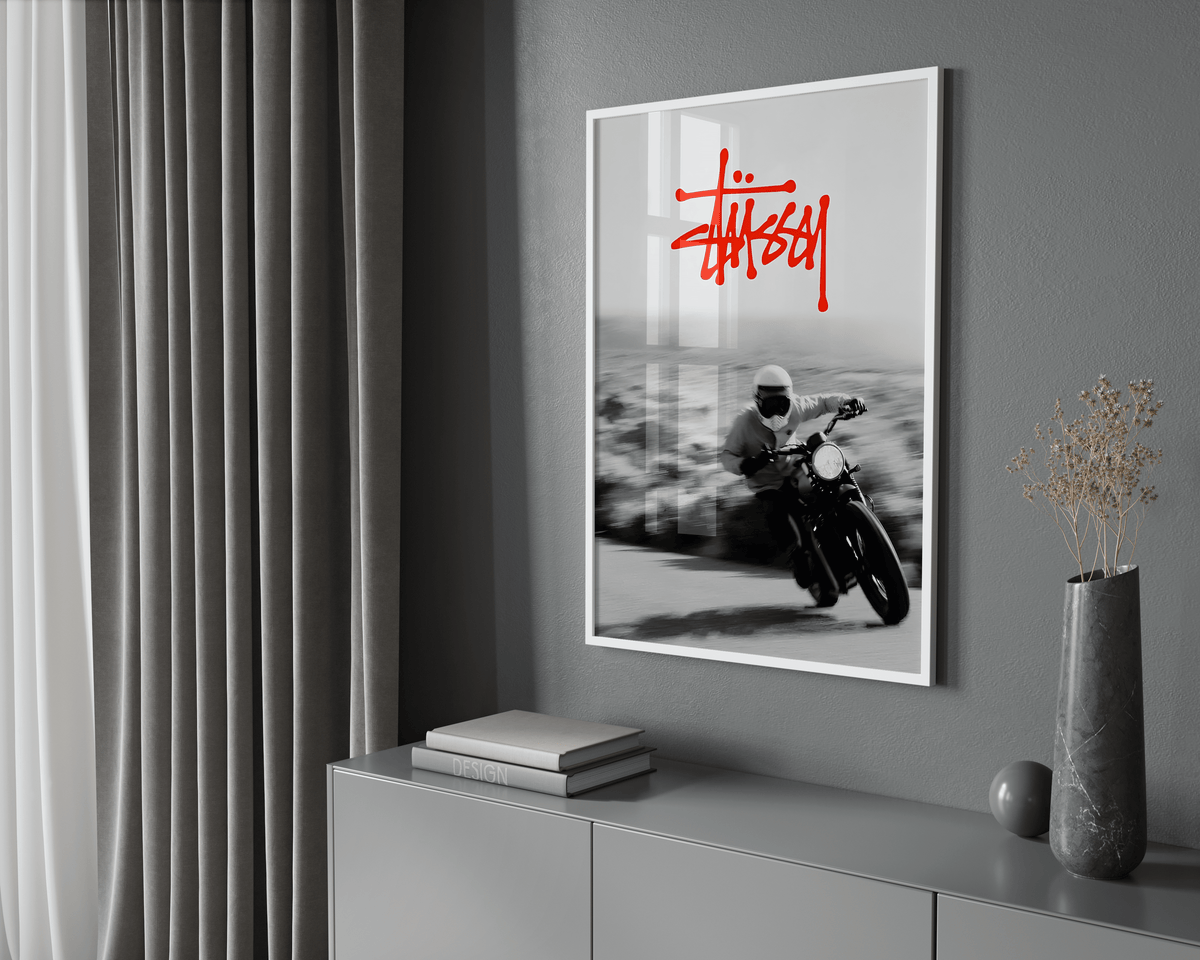 Stussy Motorbike Motion Poster - Posters, Prints & Wall Art | HYPE Posters