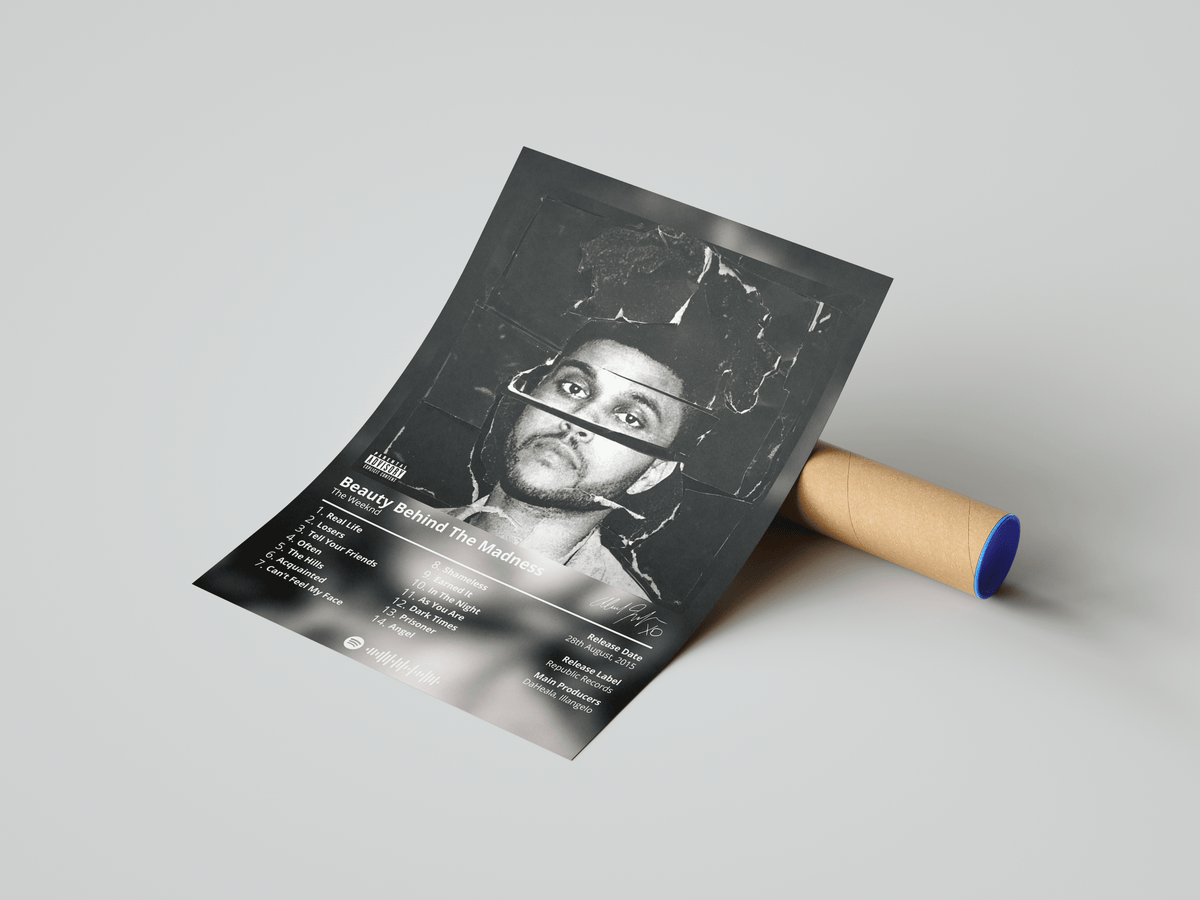 The Weeknd 'Beauty Behind The Madness' Album Poster - Posters, Prints & Wall Art | HYPE Posters