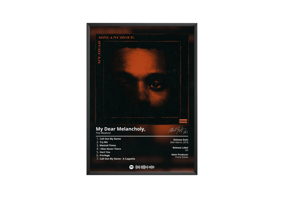 The Weeknd 'My Dear Melancholy' Album Poster - Posters, Prints & Wall Art | HYPE Posters