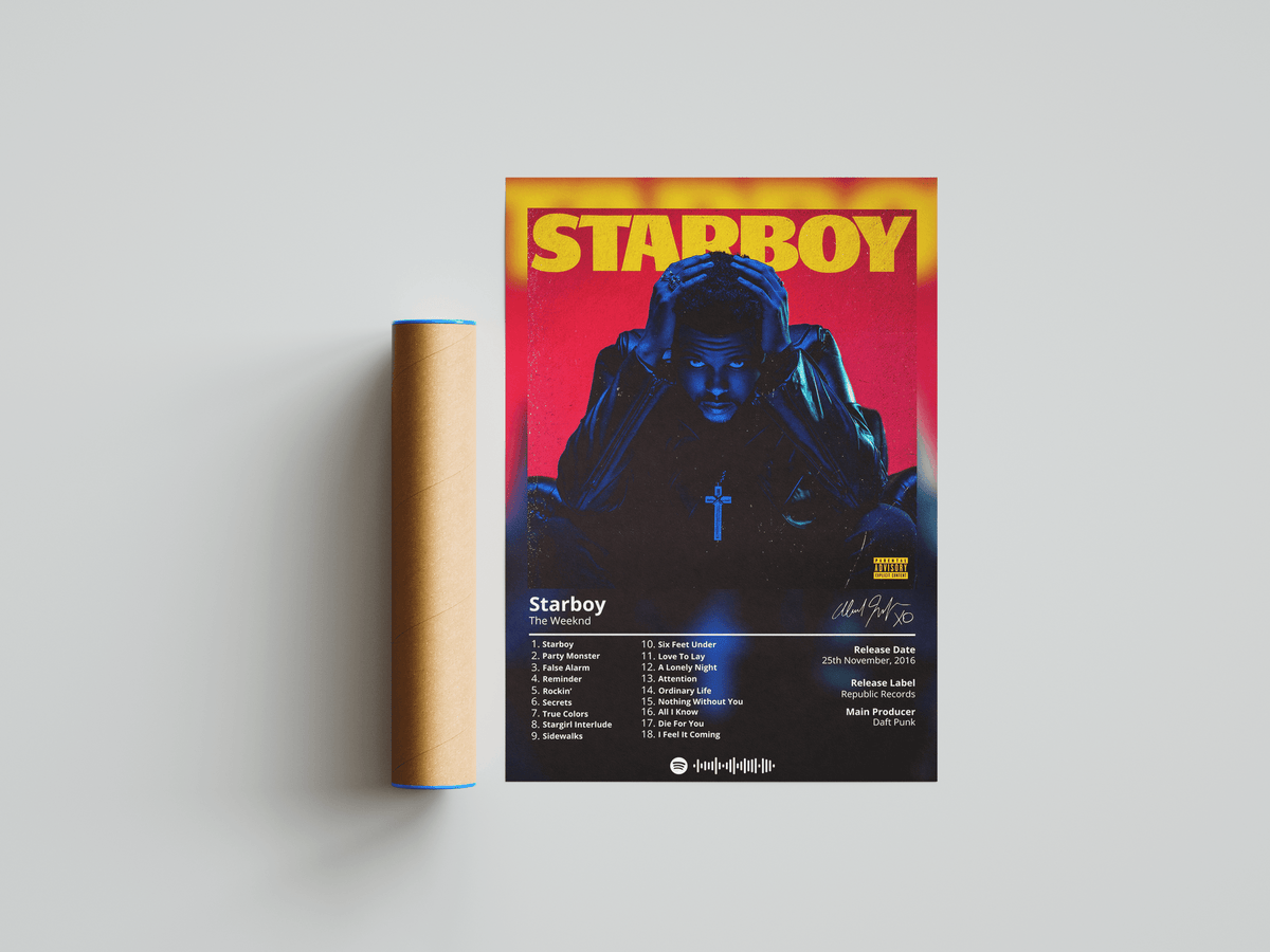 The Weeknd 'Starboy' Album Poster - Posters, Prints & Wall Art | HYPE Posters