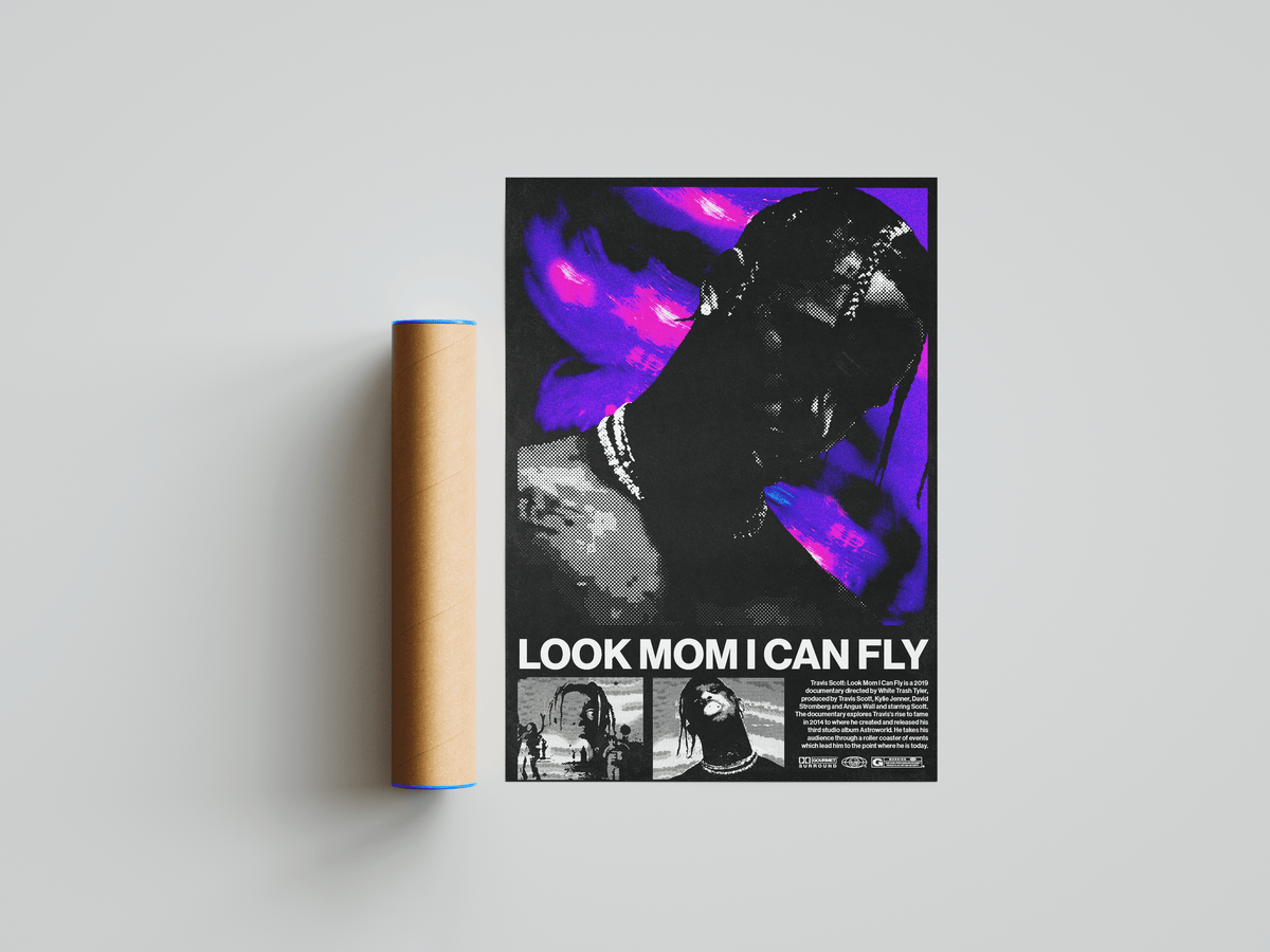Travis Scott 'Look Mom' Retro Poster - Posters, Prints & Wall Art | HYPE Posters