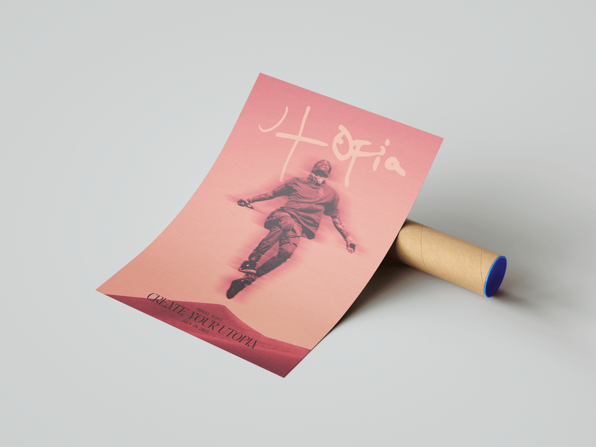 Travis Scott 'Utopia' Retrograde Poster - Posters, Prints & Wall Art | HYPE Posters