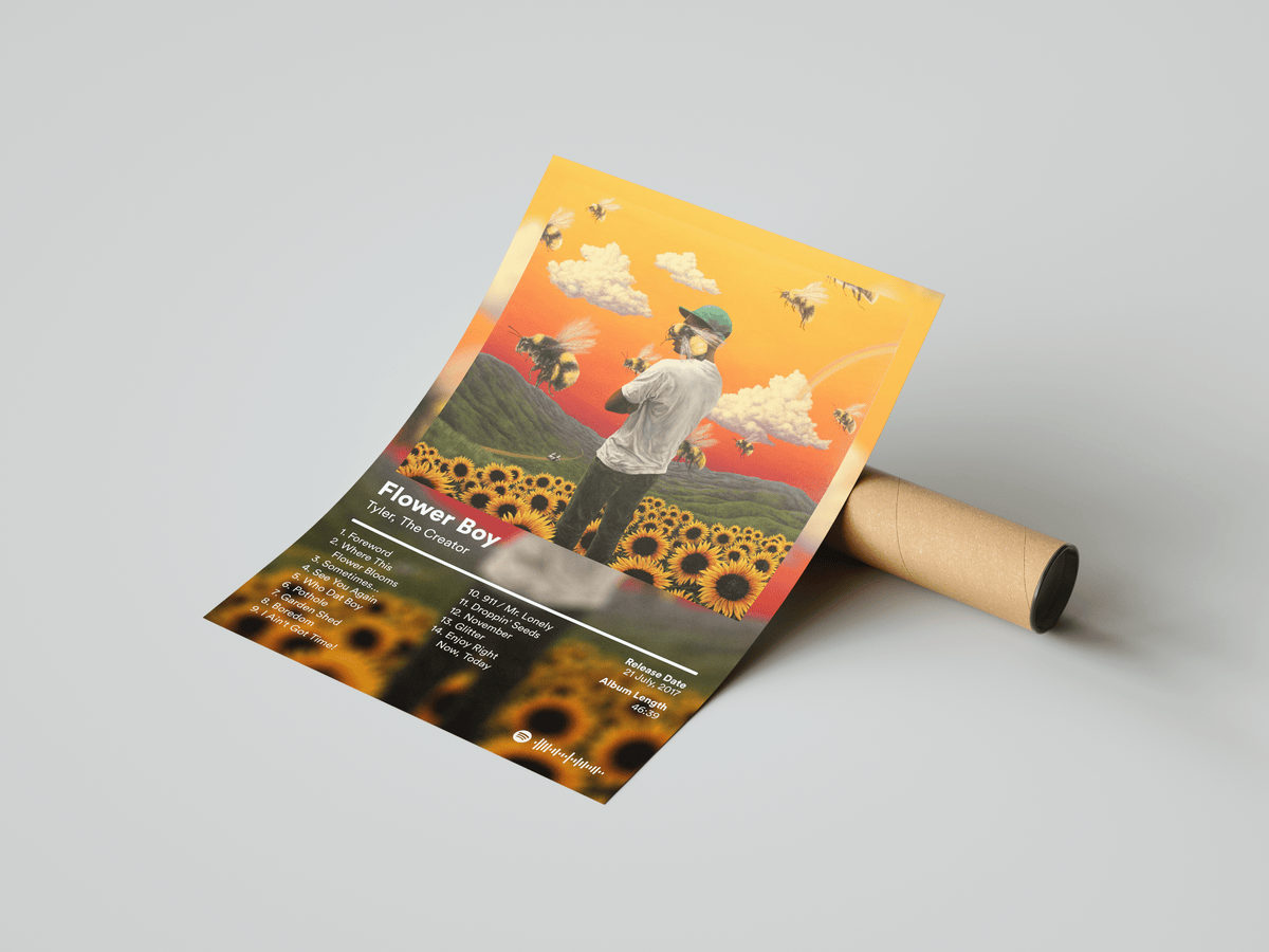 Tyler The Creator 'Flower Boy' Album Poster - Posters, Prints & Wall Art | HYPE Posters