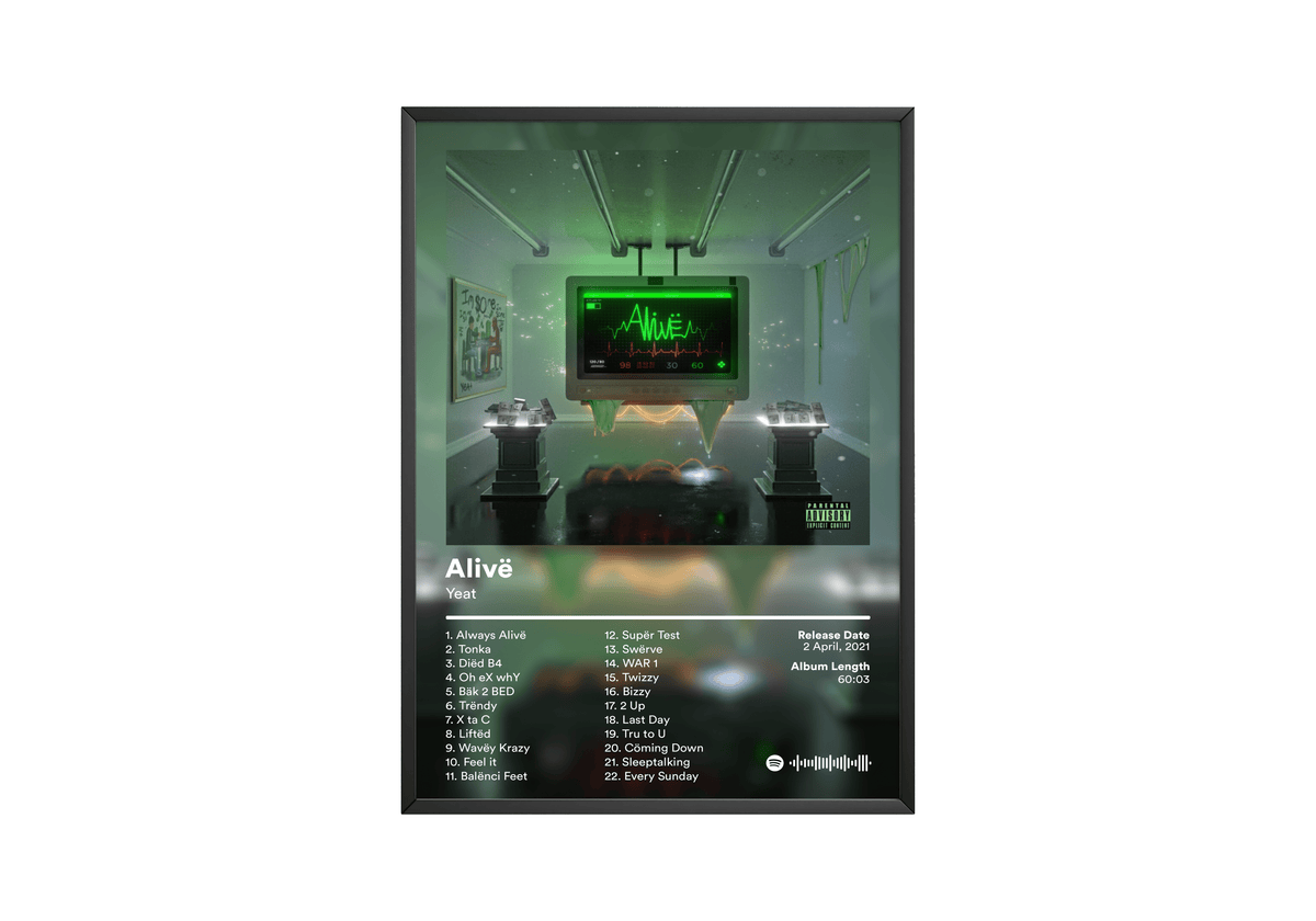 Yeat 'Alivë' Album Poster - Posters, Prints & Wall Art | HYPE Posters