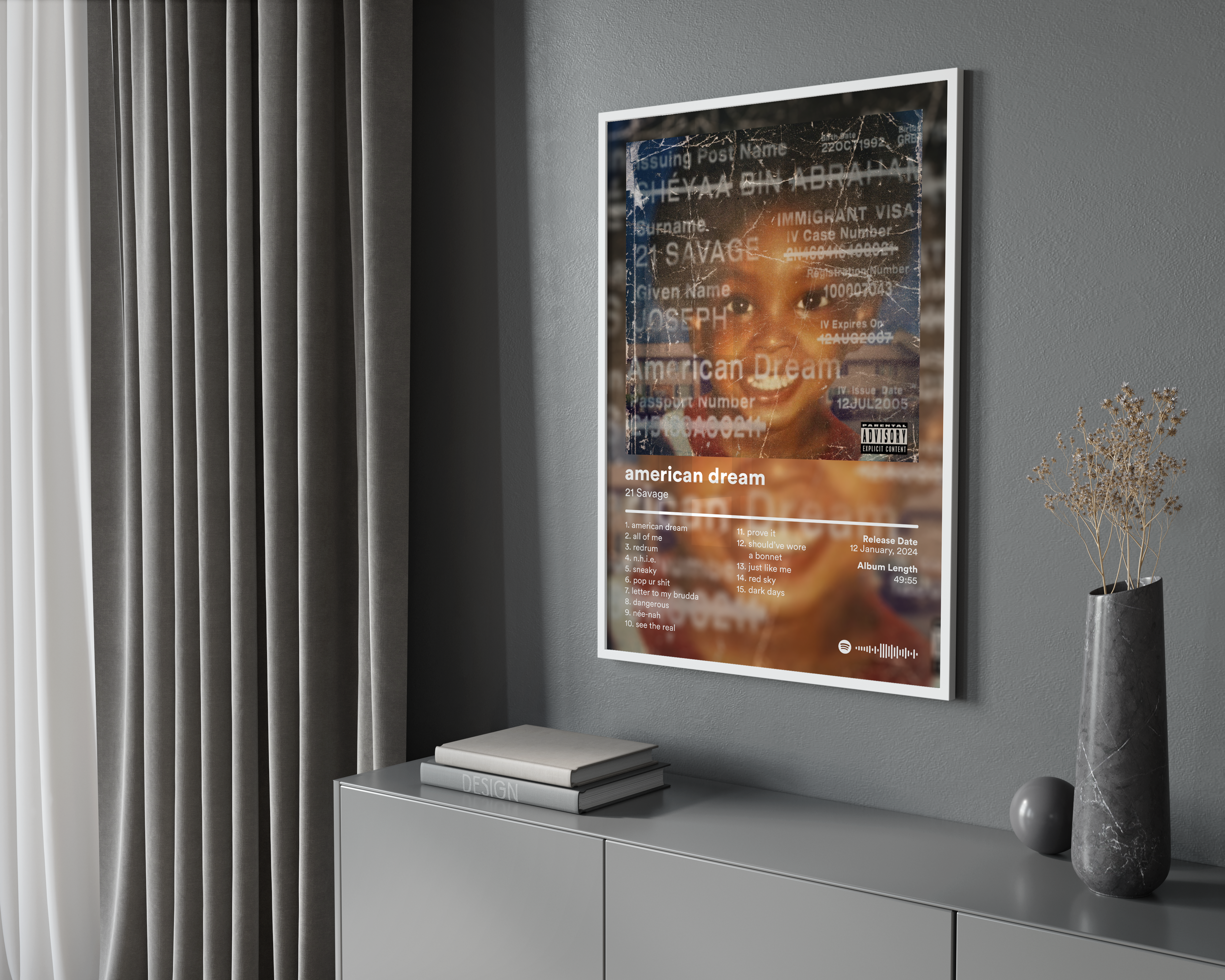 21 Savage 'american dream' Album Poster | Hype Posters