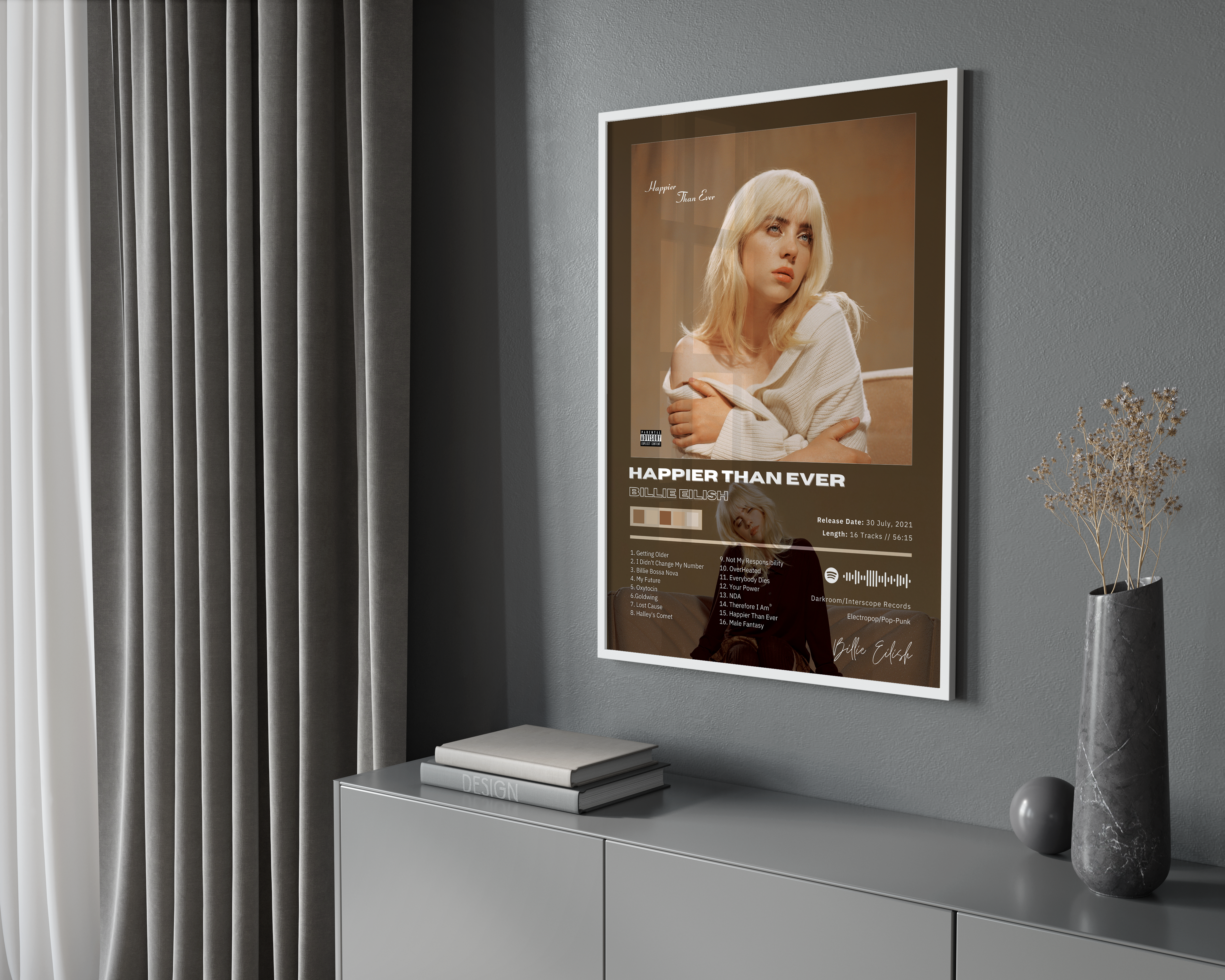 Billie Eilish 'Happier Than Ever' Album Poster | Hype Posters