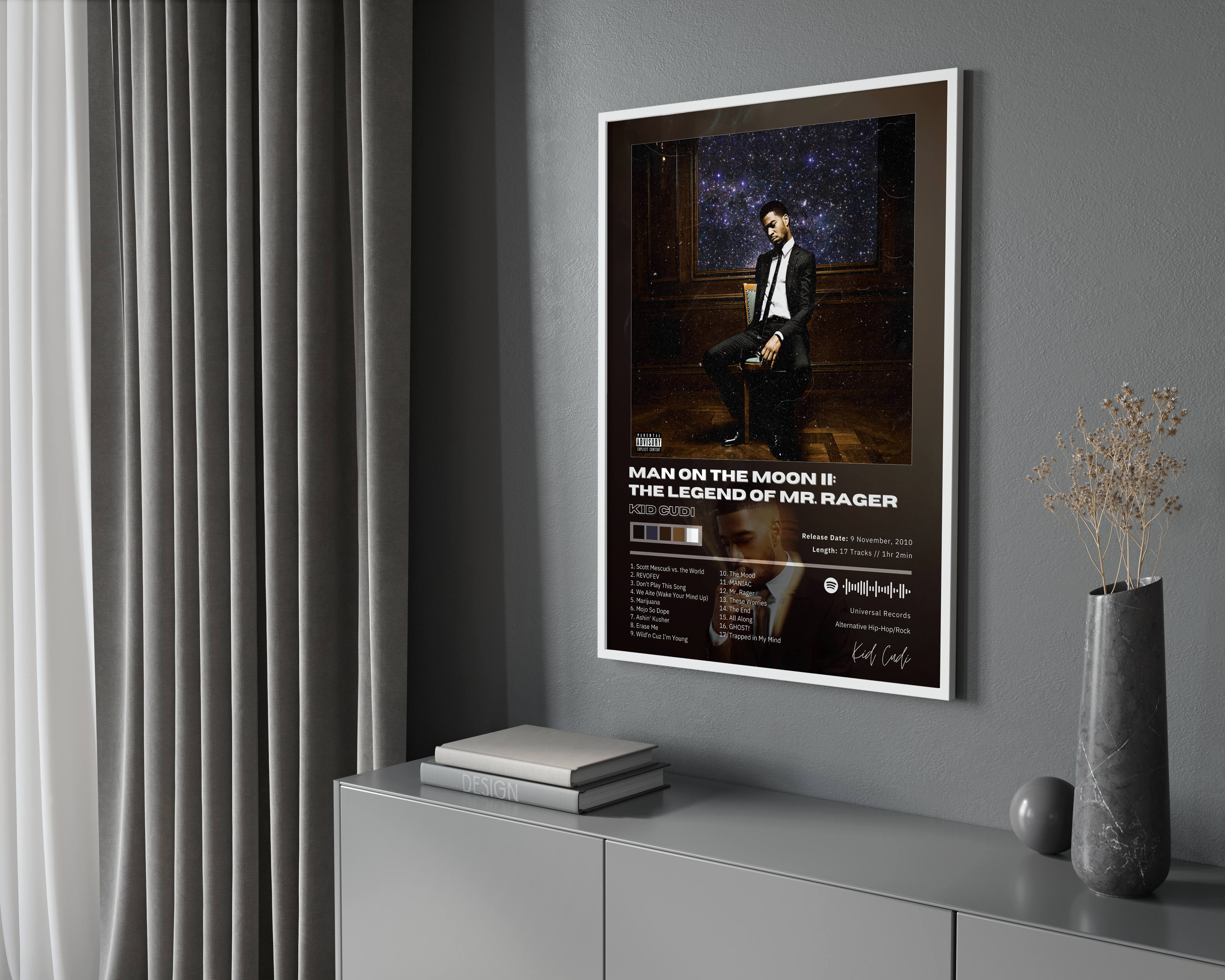 Kid Cudi 'Man On The Moon II: The Legend of Mr. Rager' Album Poster | Hype Posters