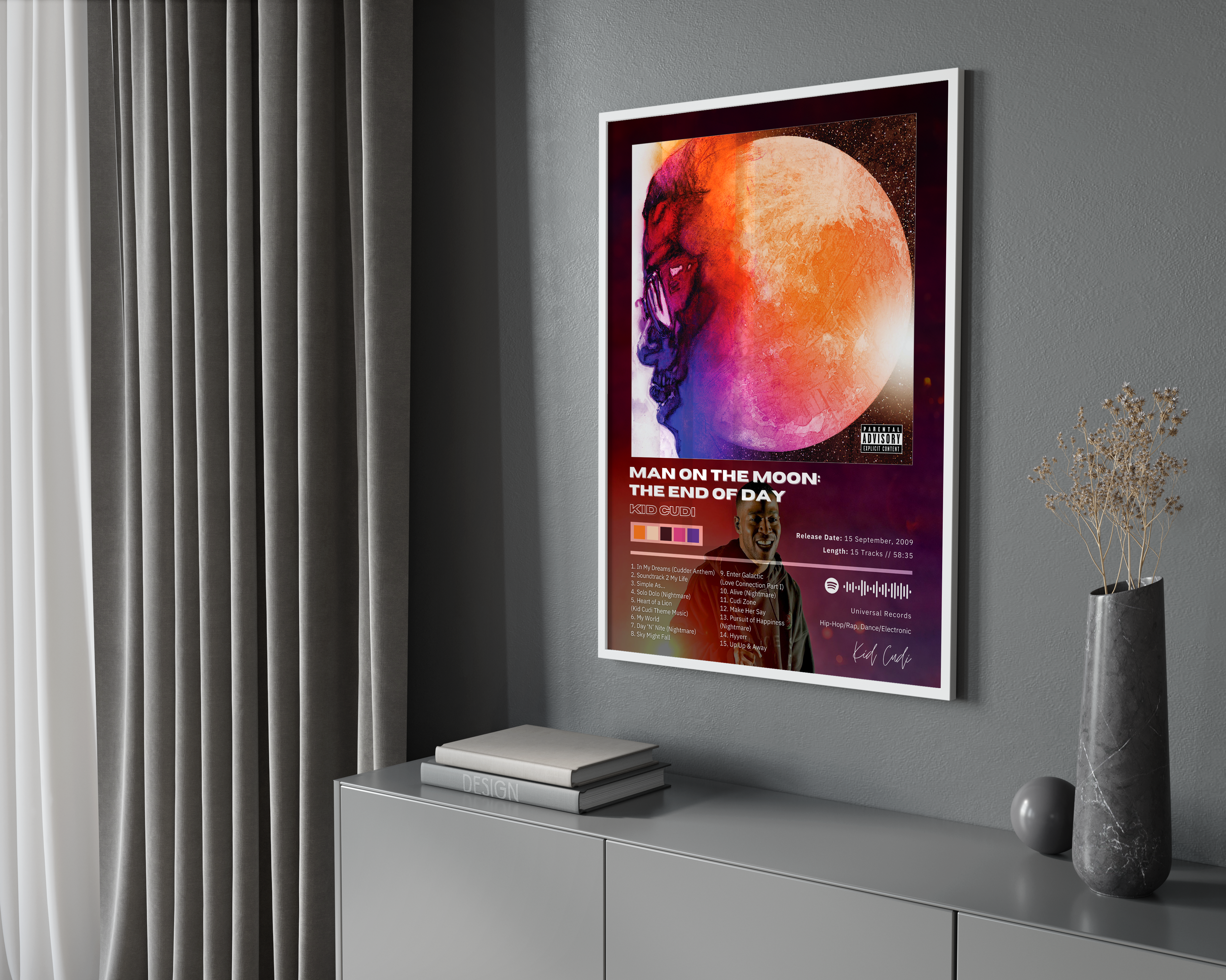 Kid Cudi 'Man On The Moon: The End Of Day' Album Poster | Hype Posters