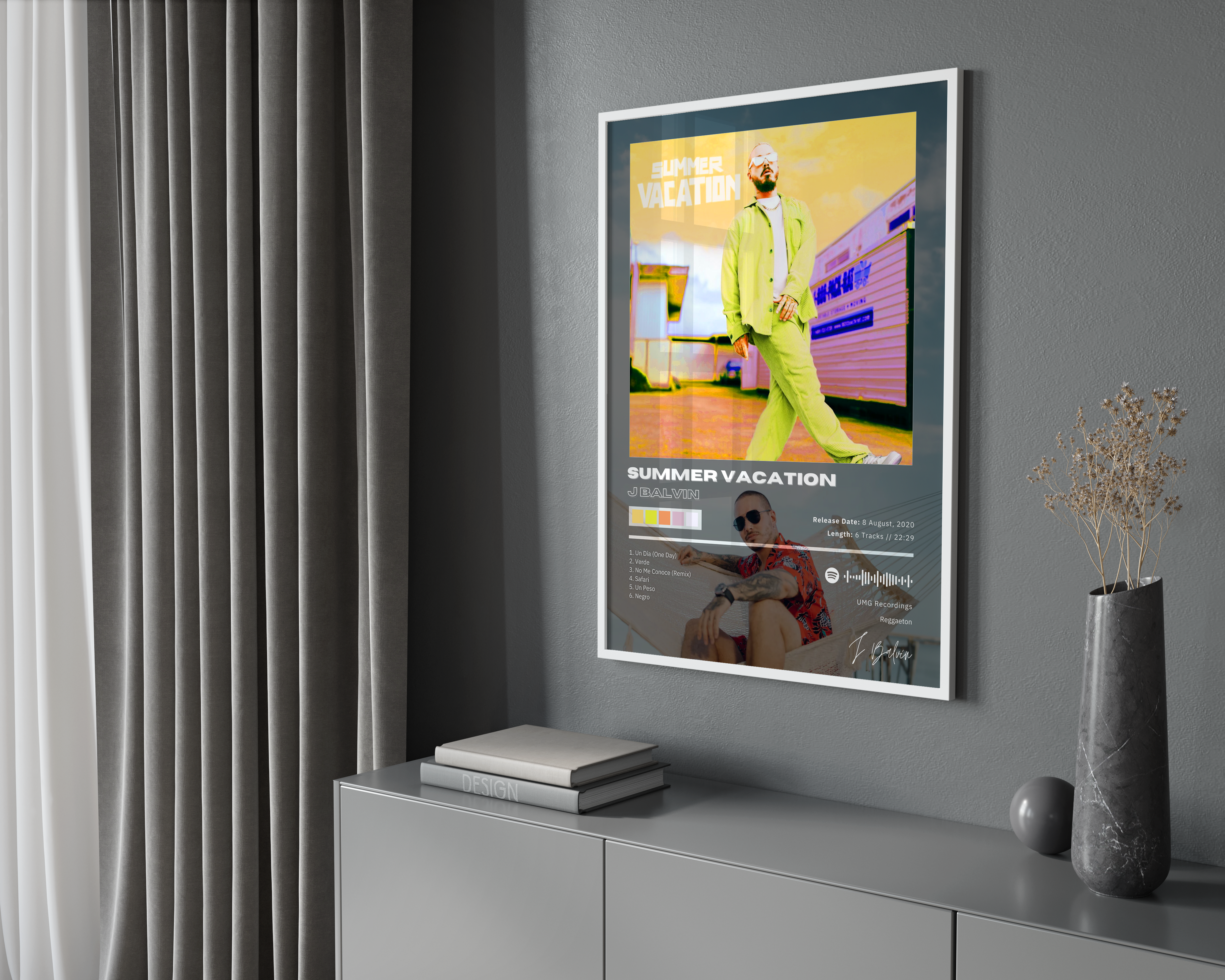 J Balvin 'Summer Vacation' Album Poster | Hype Posters