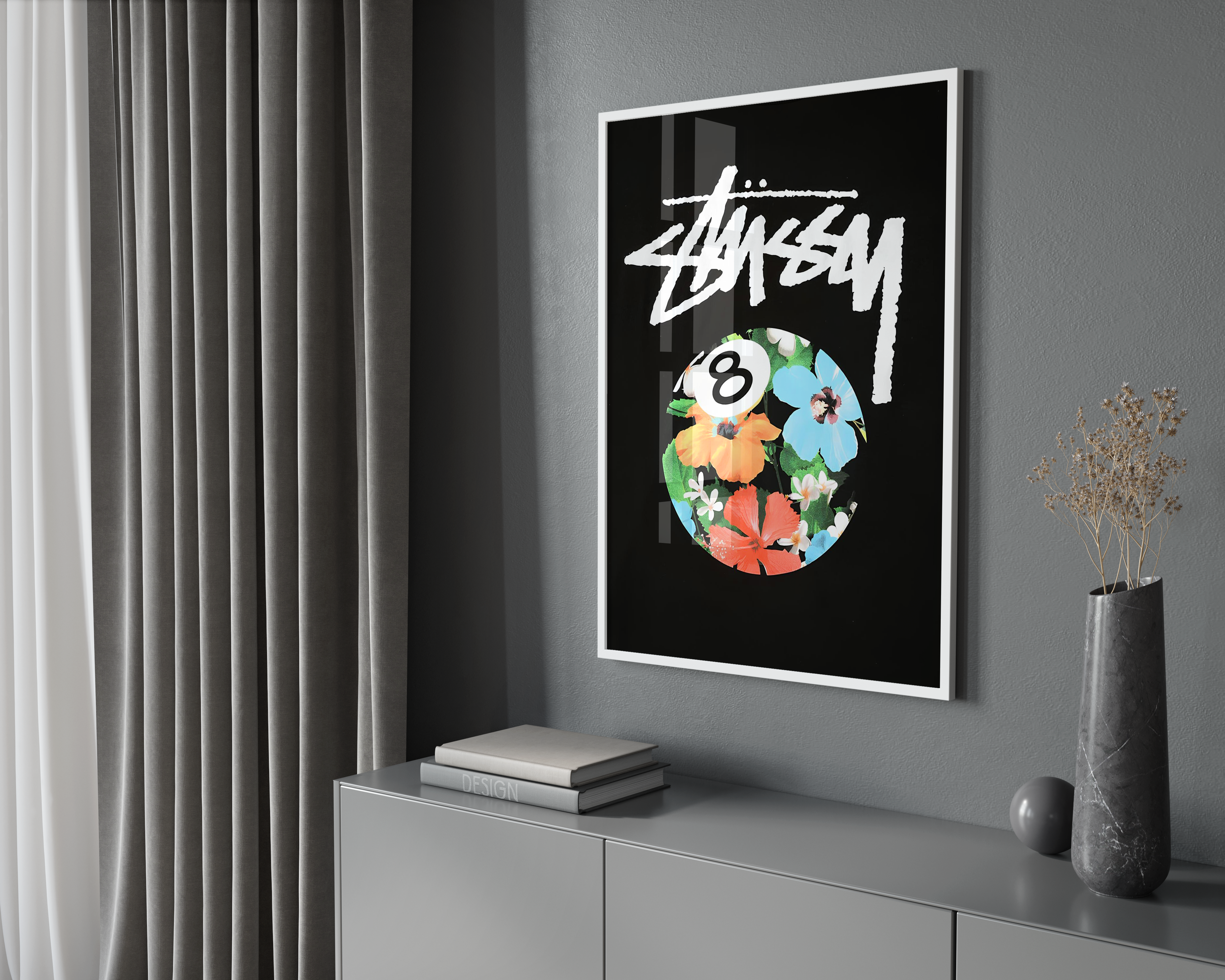 Stussy Flower 8 Ball Poster | Hype Posters