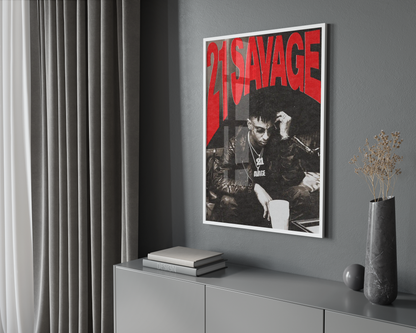 21 Savage Red Writing Poster | Hype Posters