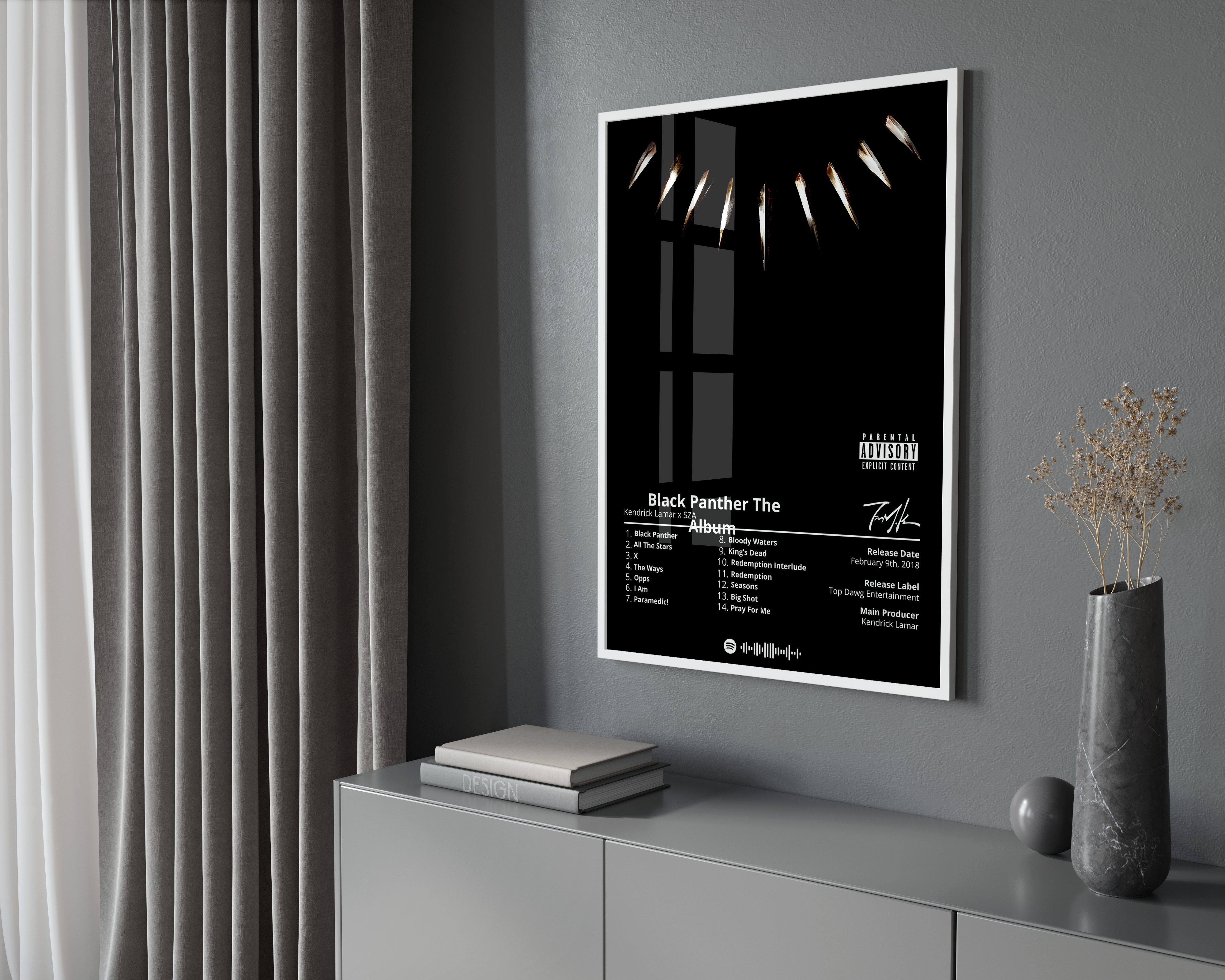 Kendrick Lamar - "Black Panther" Album Poster | Hype Posters