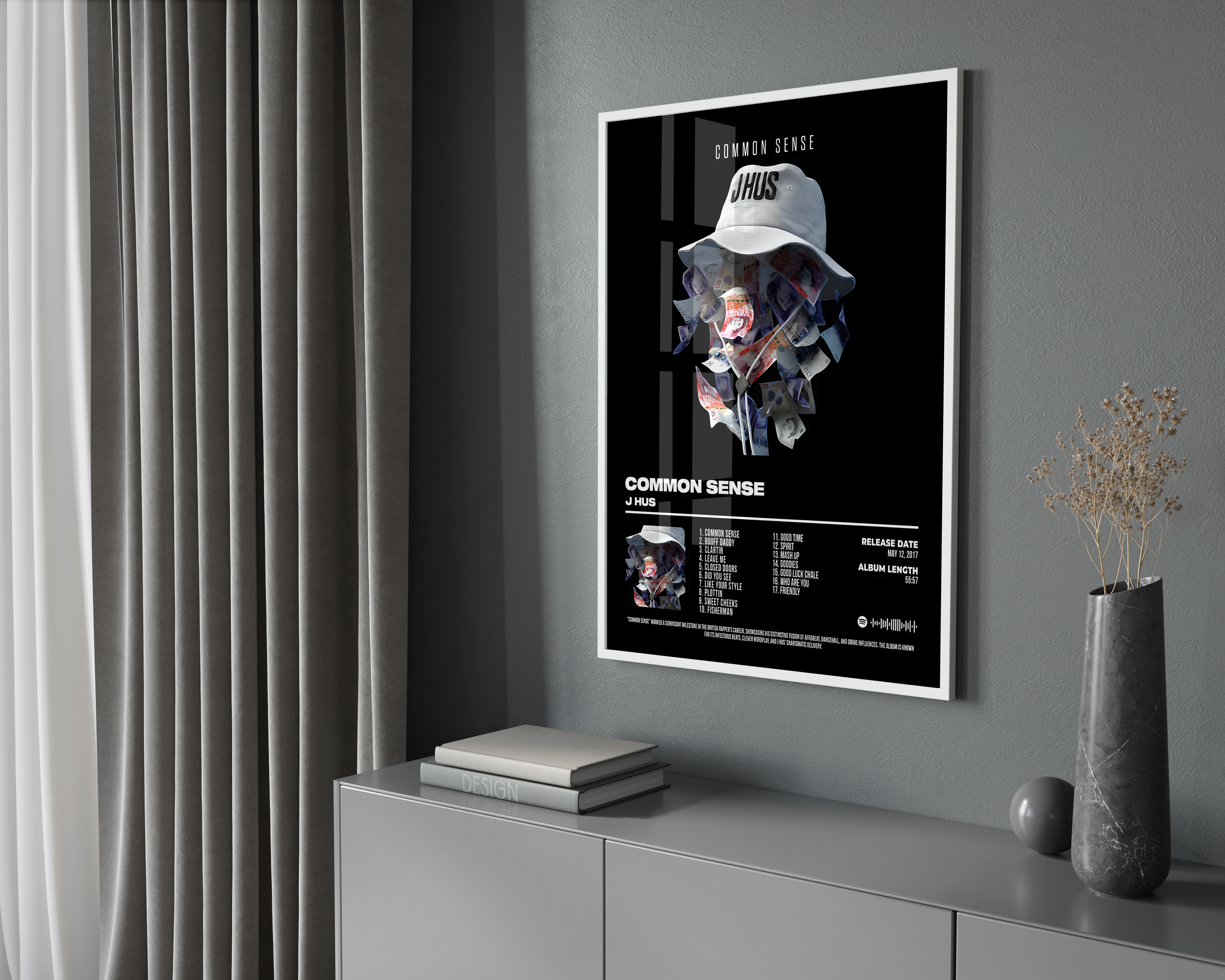 J Hus - "Common Sense" Album Poster | Hype Posters