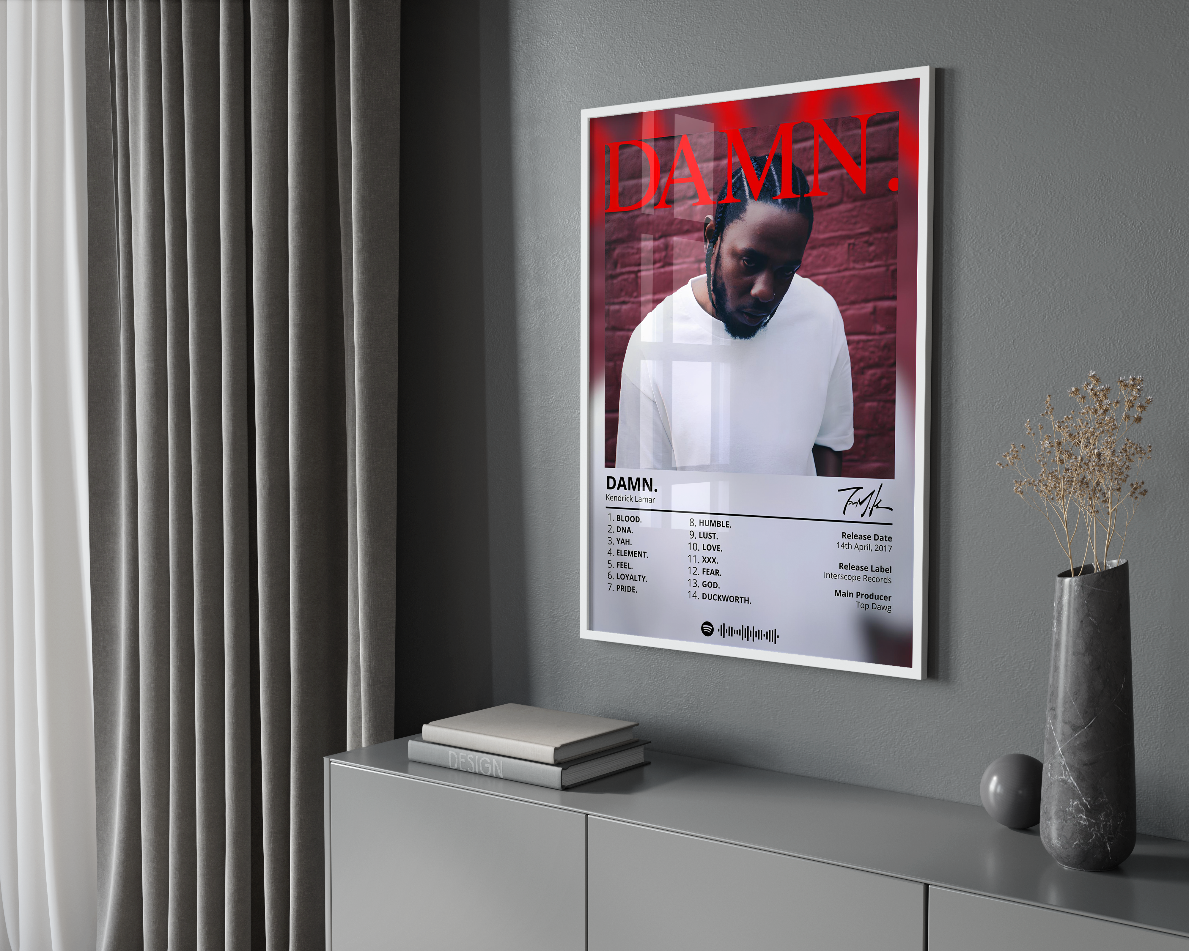 Kendrick Lamar - "Damn" Album Poster | Hype Posters