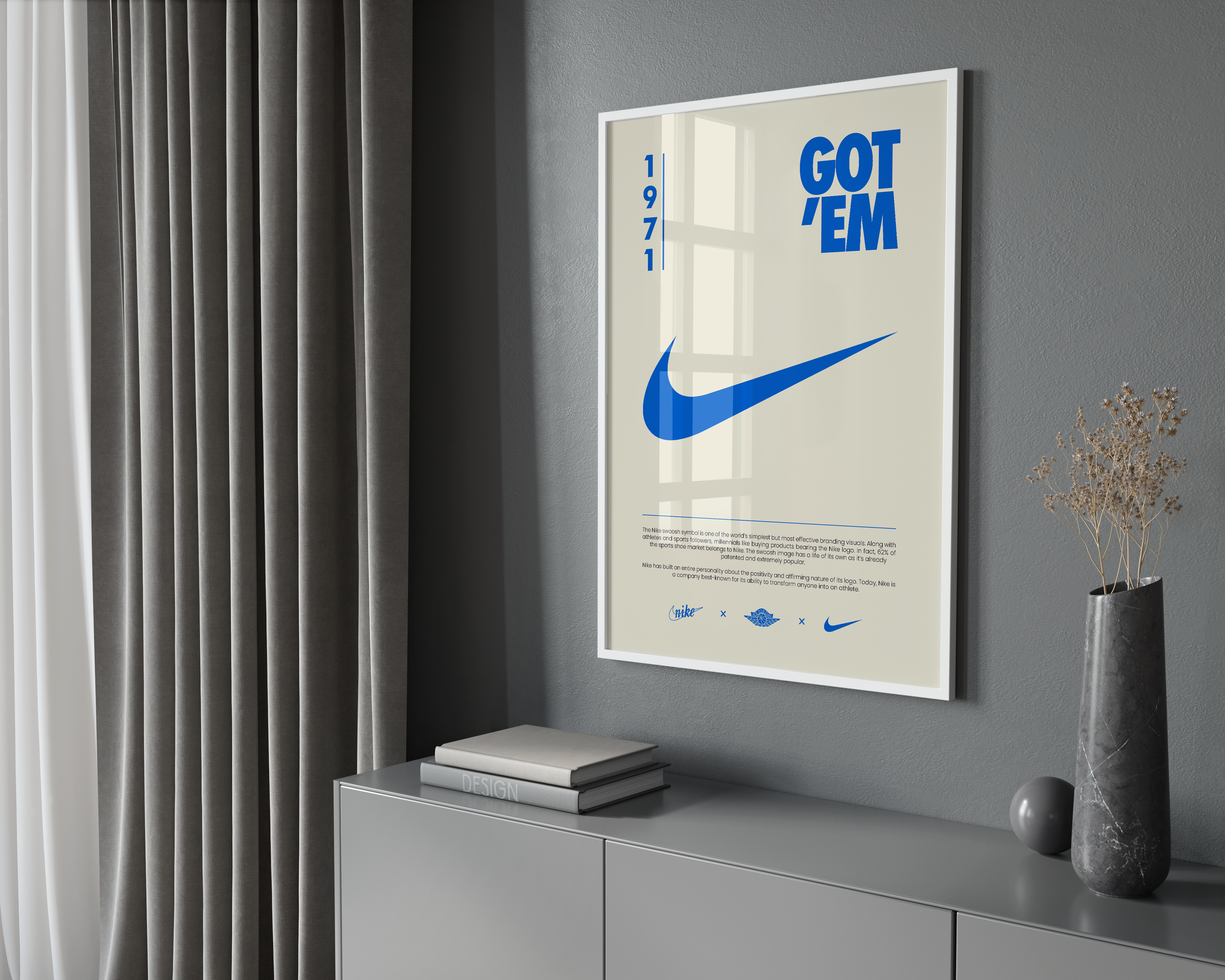 Nike Origins Blue Beige Poster | Hype Posters