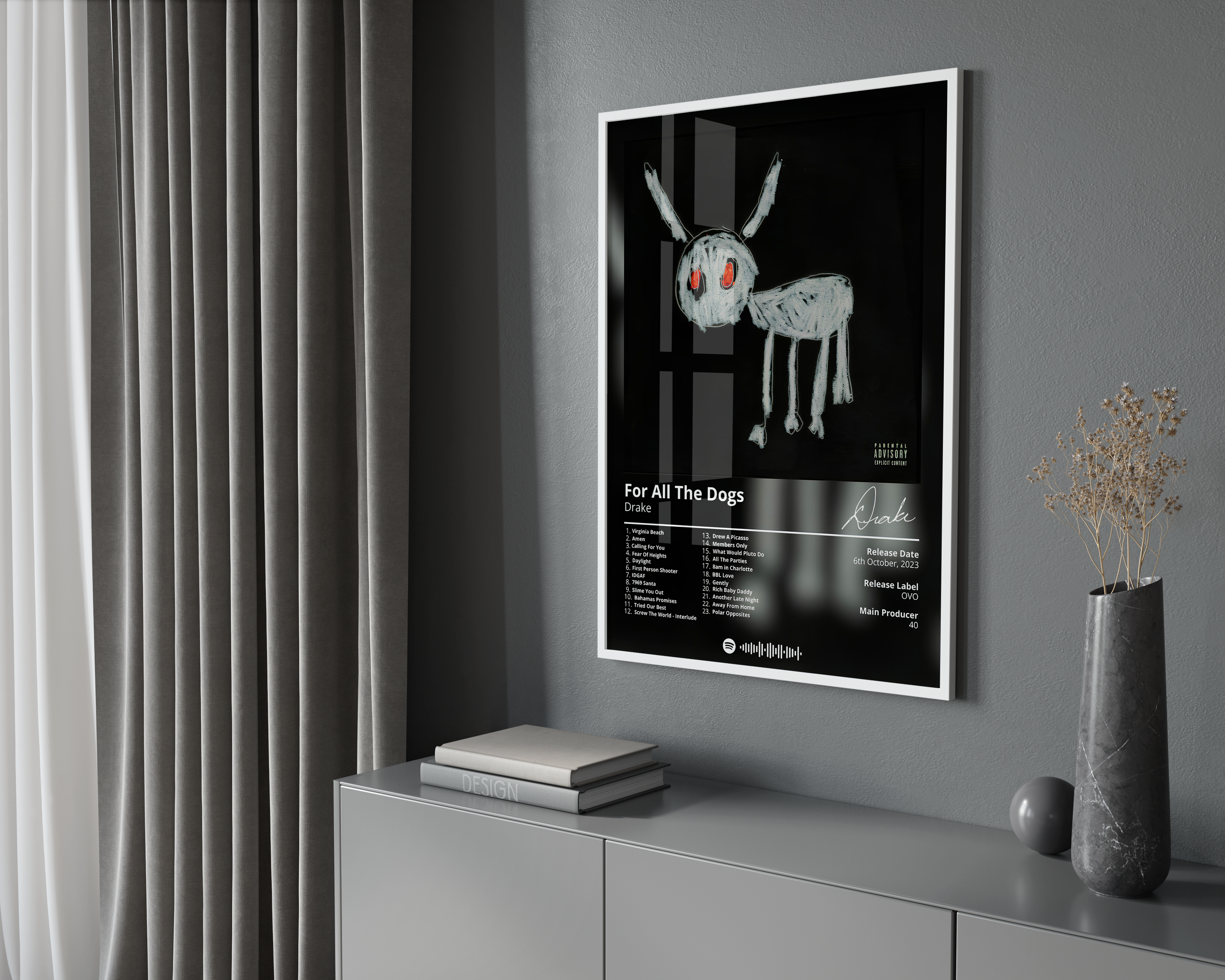 Drake - "For All The Dogs" Album Poster | Hype Posters