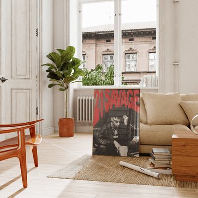 21 Savage Red Writing Poster - Posters, Prints & Wall Art | HYPE Posters