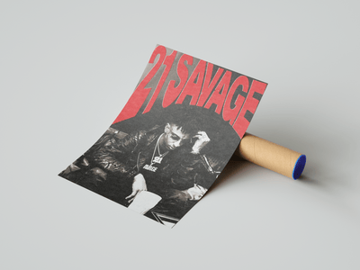 21 Savage Red Writing Poster - Posters, Prints & Wall Art | HYPE Posters