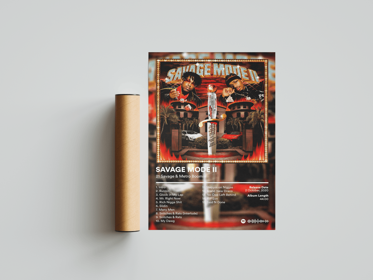 21 Savage 'Savage Mode II' Album Poster - Posters, Prints & Wall Art | HYPE Posters