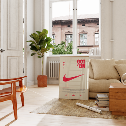 Nike Origins Red Beige Poster | Hype Posters