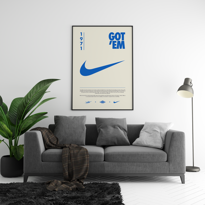 Nike Origins Blue Beige Poster | Hype Posters
