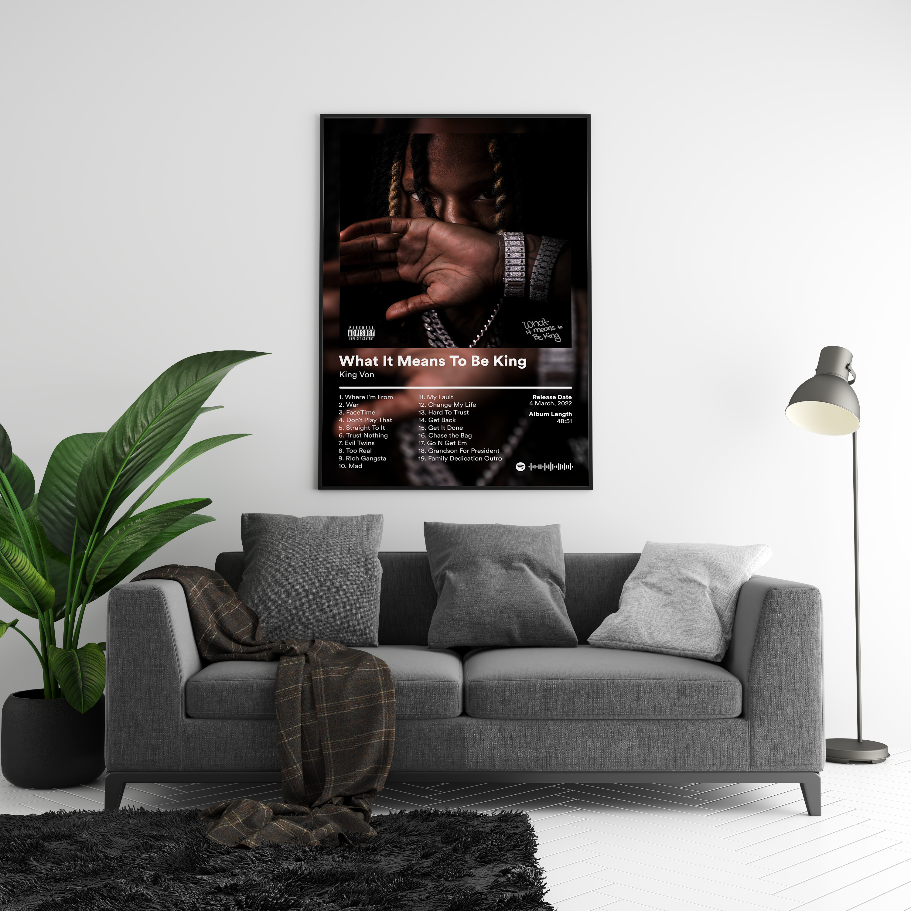 King Von 'What It Means To Be King' Album Poster | Hype Posters