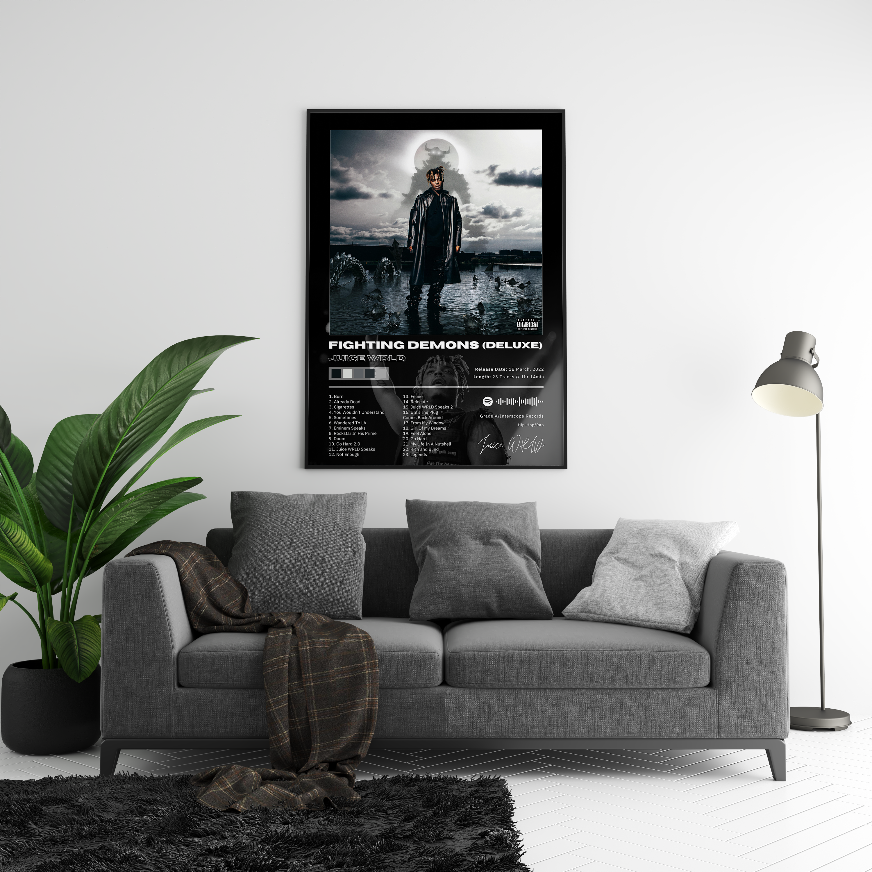 Juice WRLD 'Fighting Demons (Deluxe)' Album Poster | Hype Posters