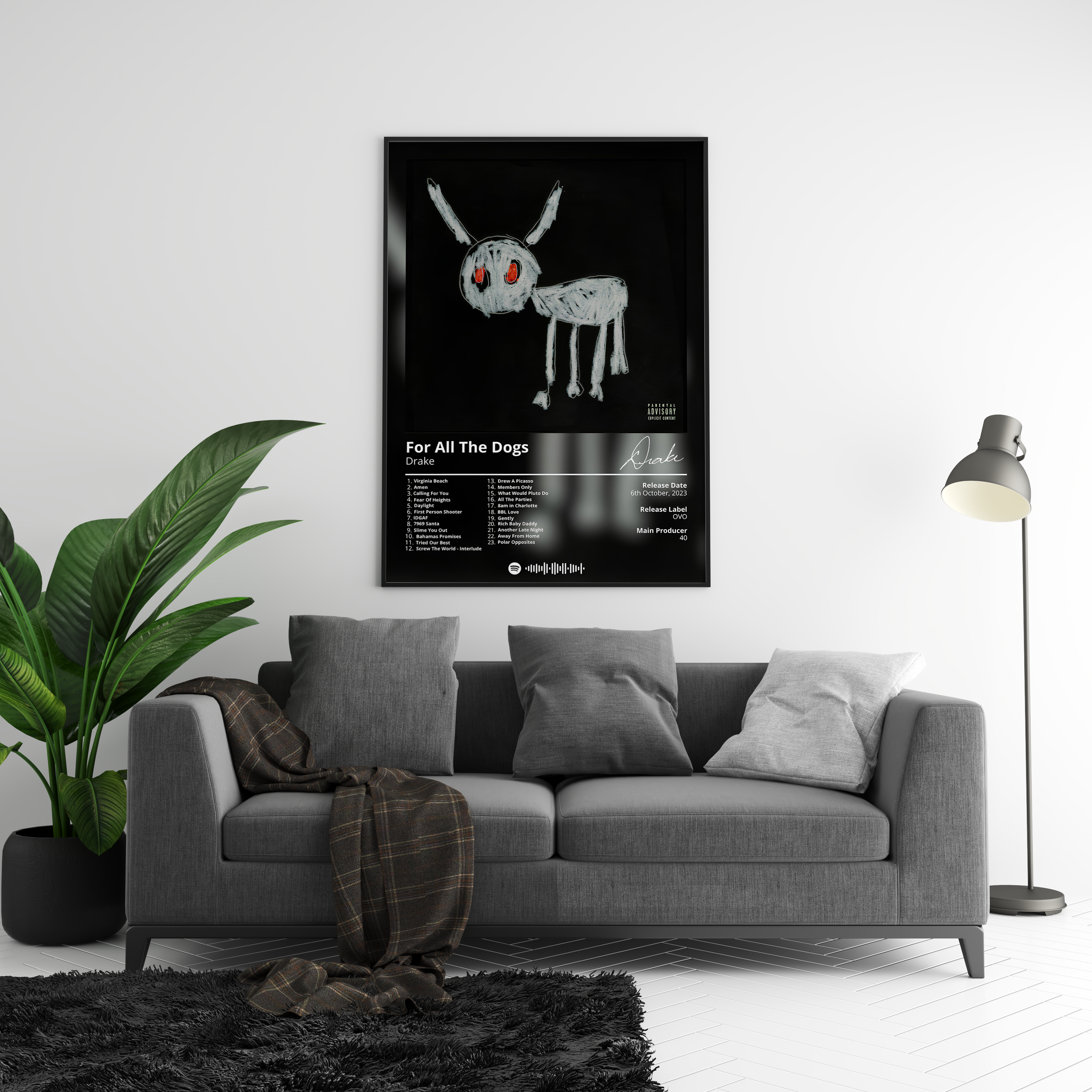 Drake - "For All The Dogs" Album Poster | Hype Posters