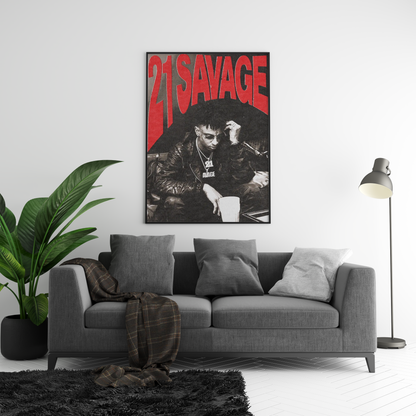 21 Savage Red Writing Poster | Hype Posters